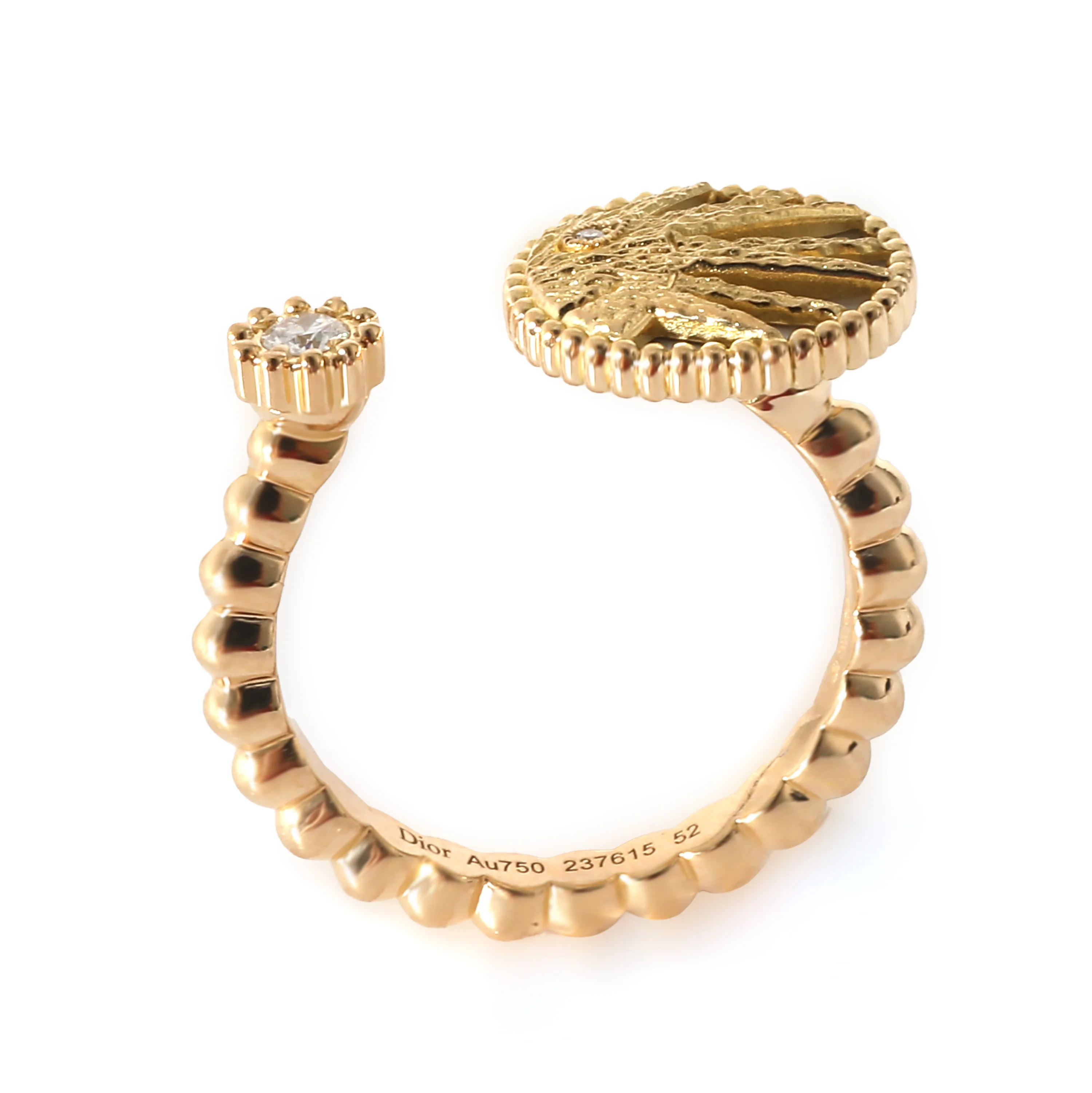 Dior Rose Céleste Mother-of-pearl & Diamond Open Ring 18K Yellow Gold 0.06 CTW - Image 3