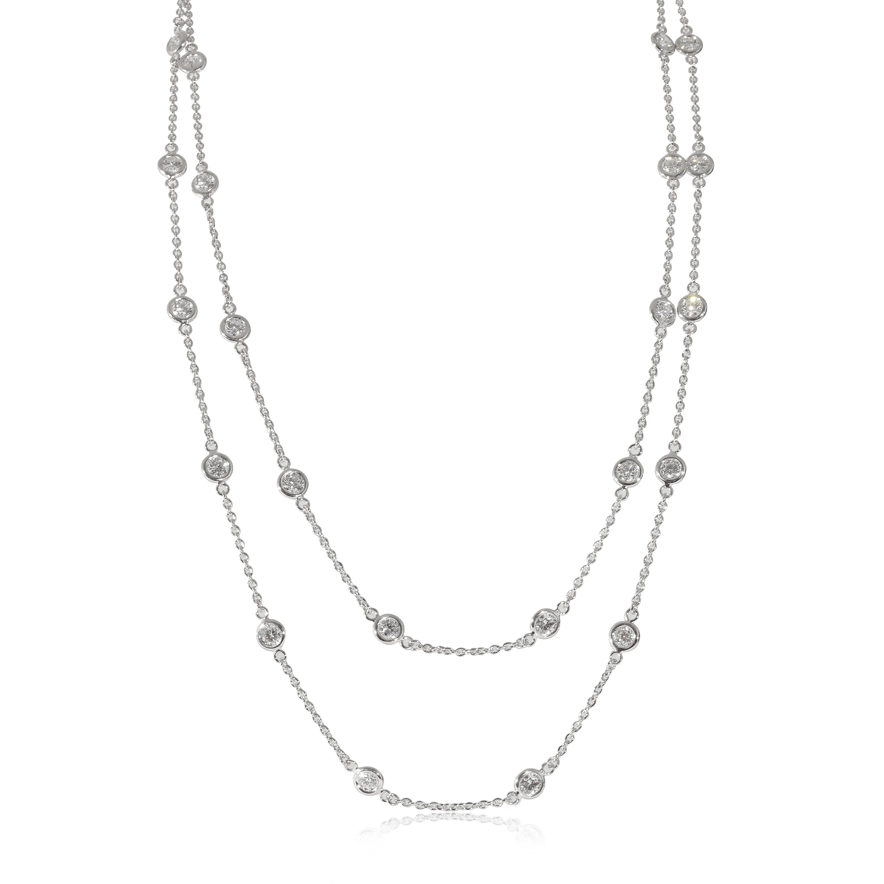 Roberto Coin Diamond By The Inch 30 Stations Necklace in 18k White Gold 3 CTW