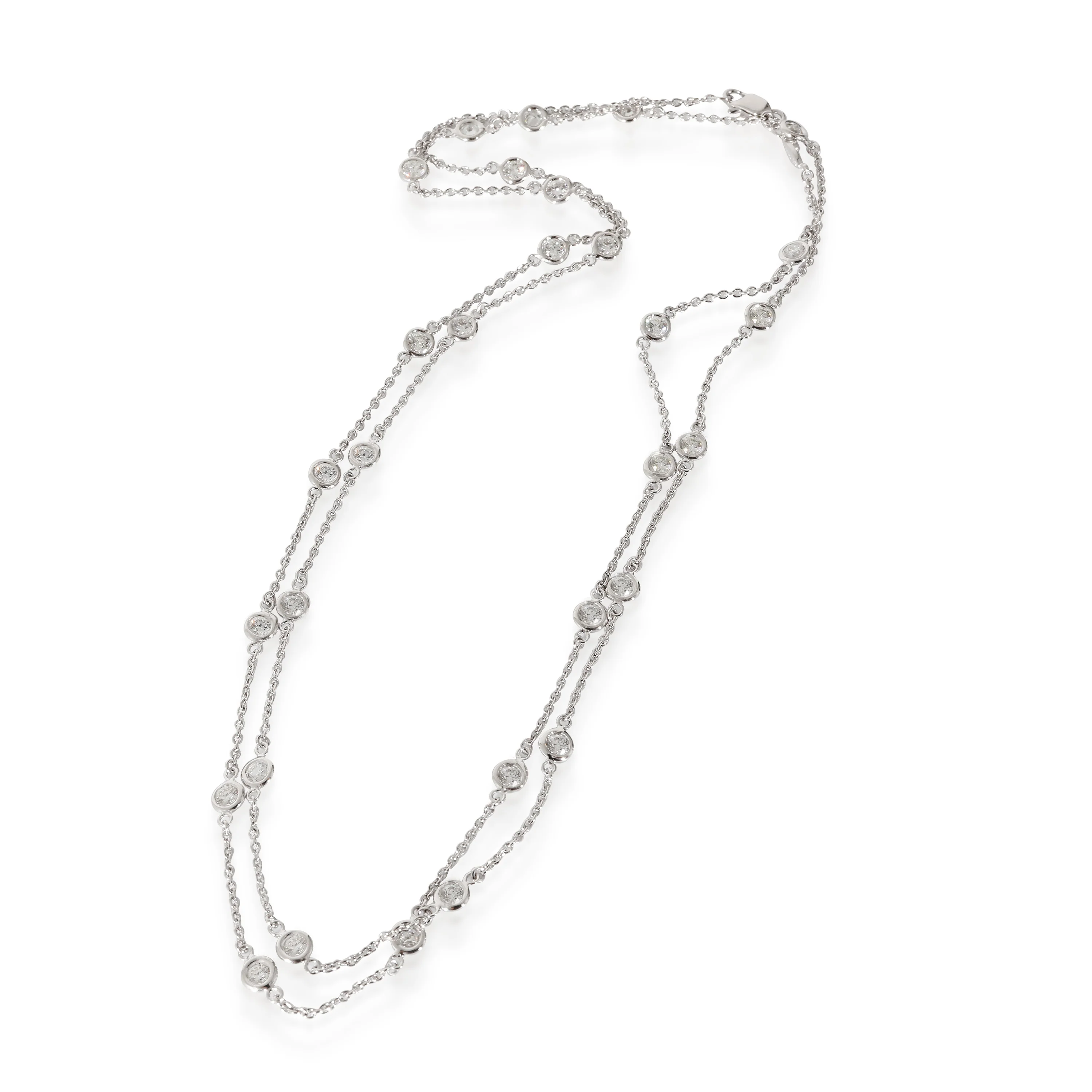 Roberto Coin Diamond By The Inch 30 Stations Necklace in 18k White Gold 3 CTW - Image 5