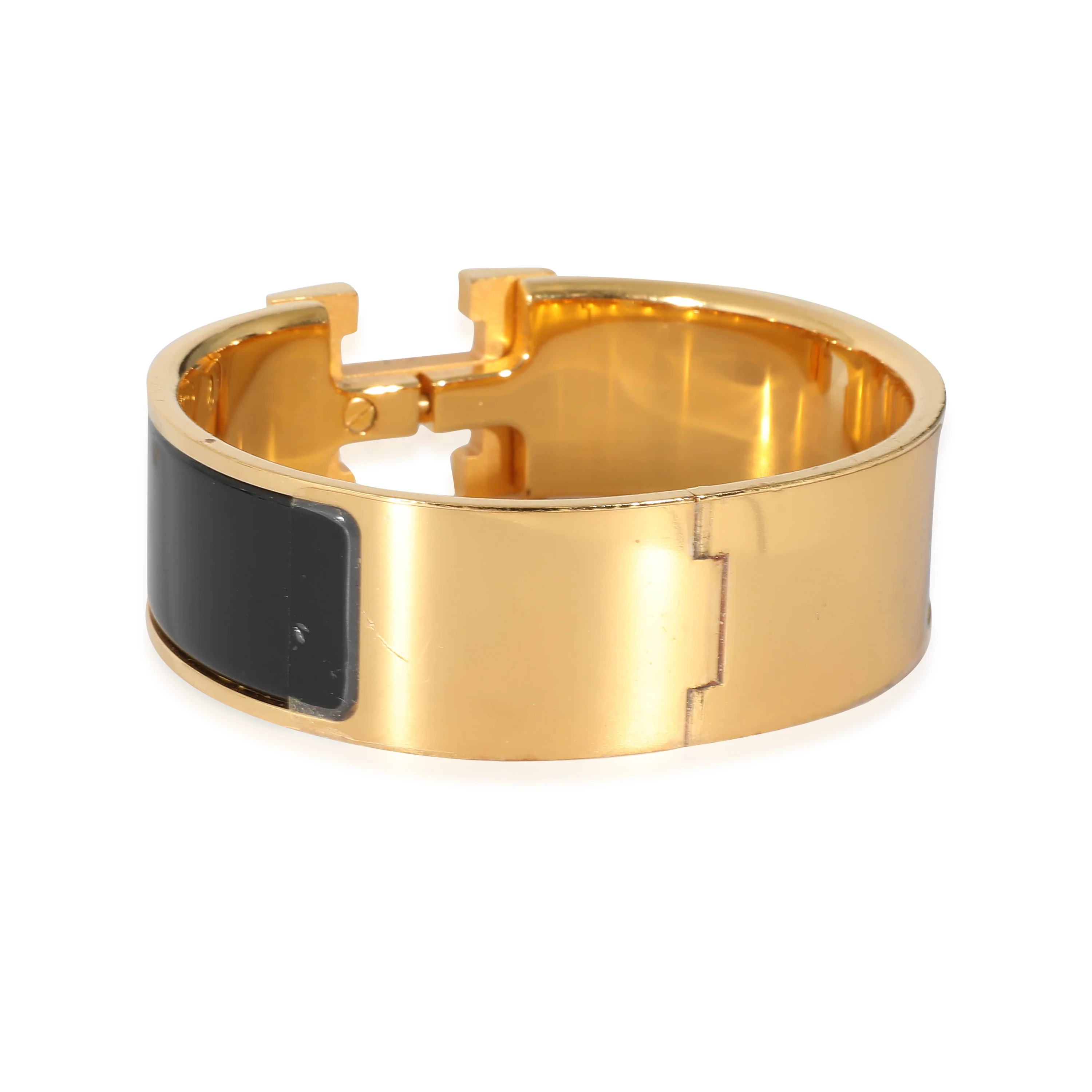 Hermès Clic Clac Gold Plated Bracelet in Noir - Image 3