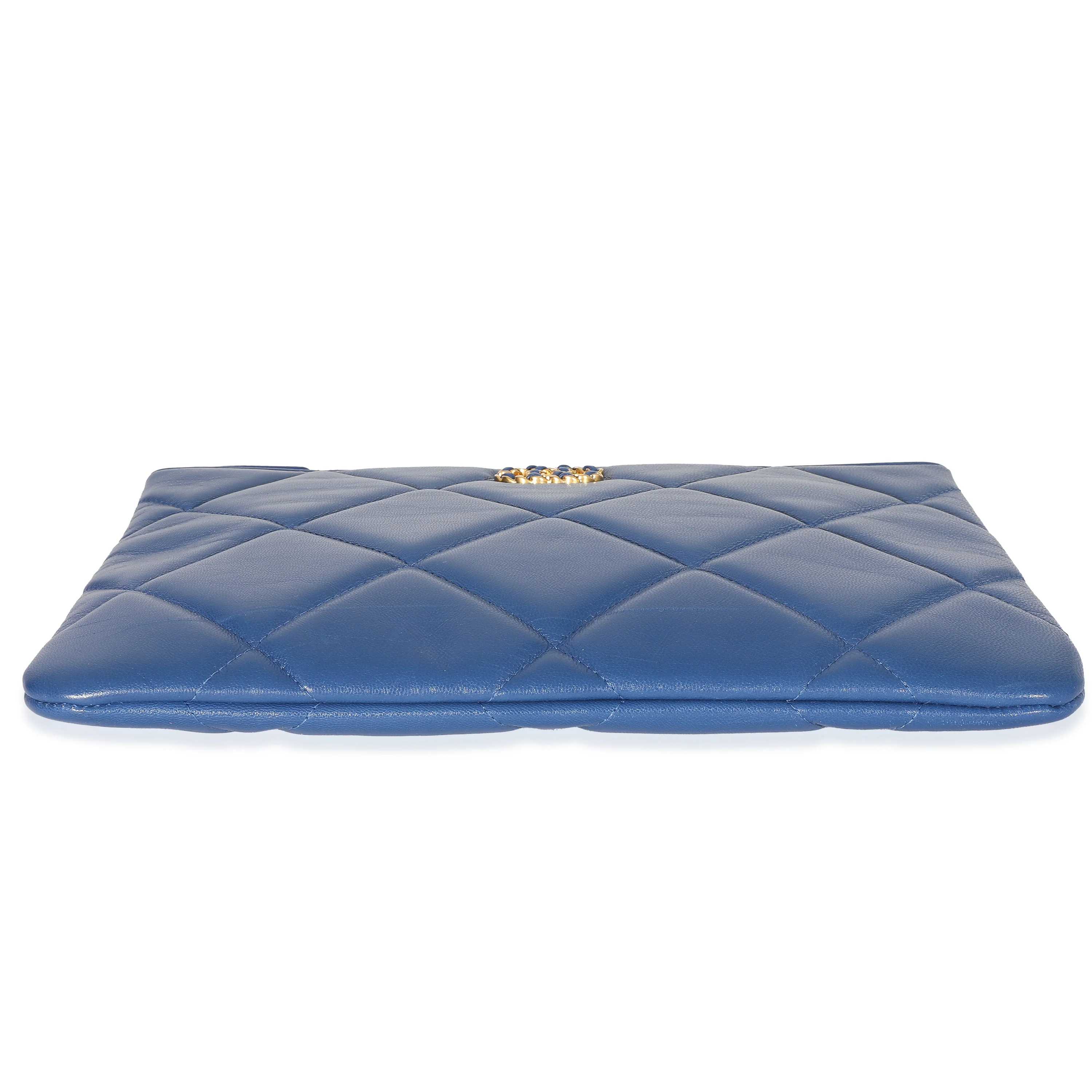 Chanel Blue Goatskin Quilted Chanel 19 Pouch - Image 5
