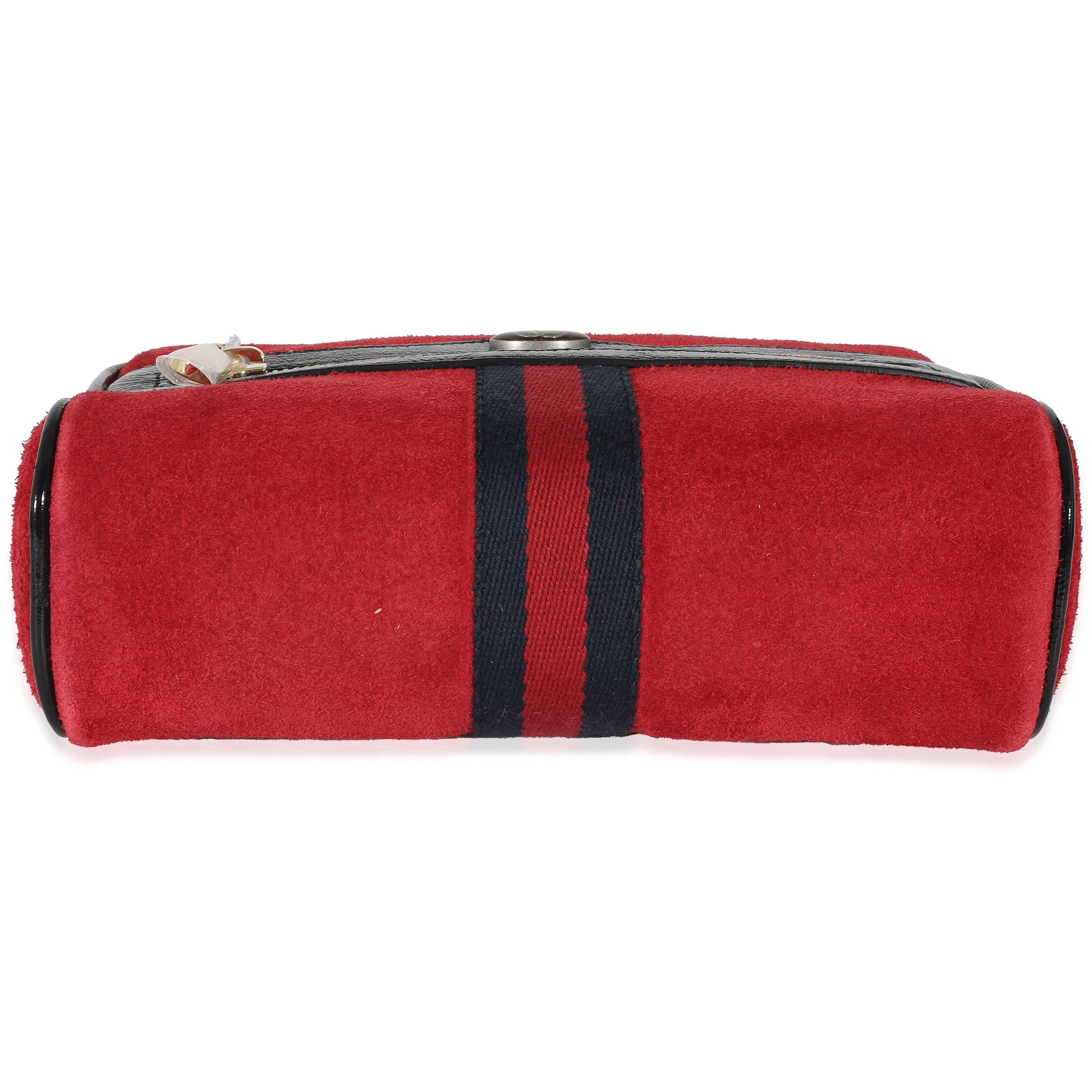 Gucci Red Suede Small Ophidia Belt Bag 85 - Image 5