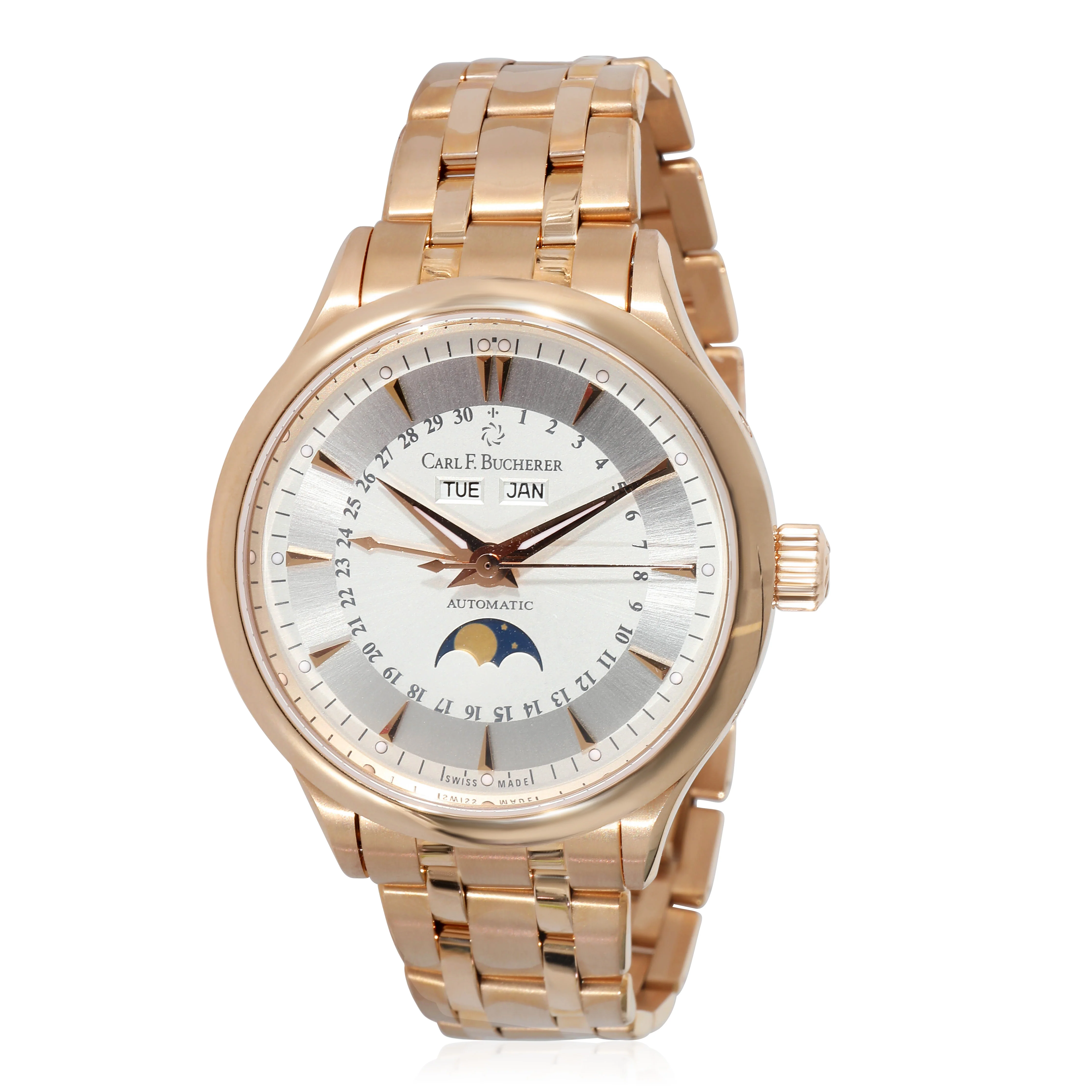 Carl F. Bucherer Manero Moonphase 10909.03A Mens Watch in 18k Rose Gold - Image 6