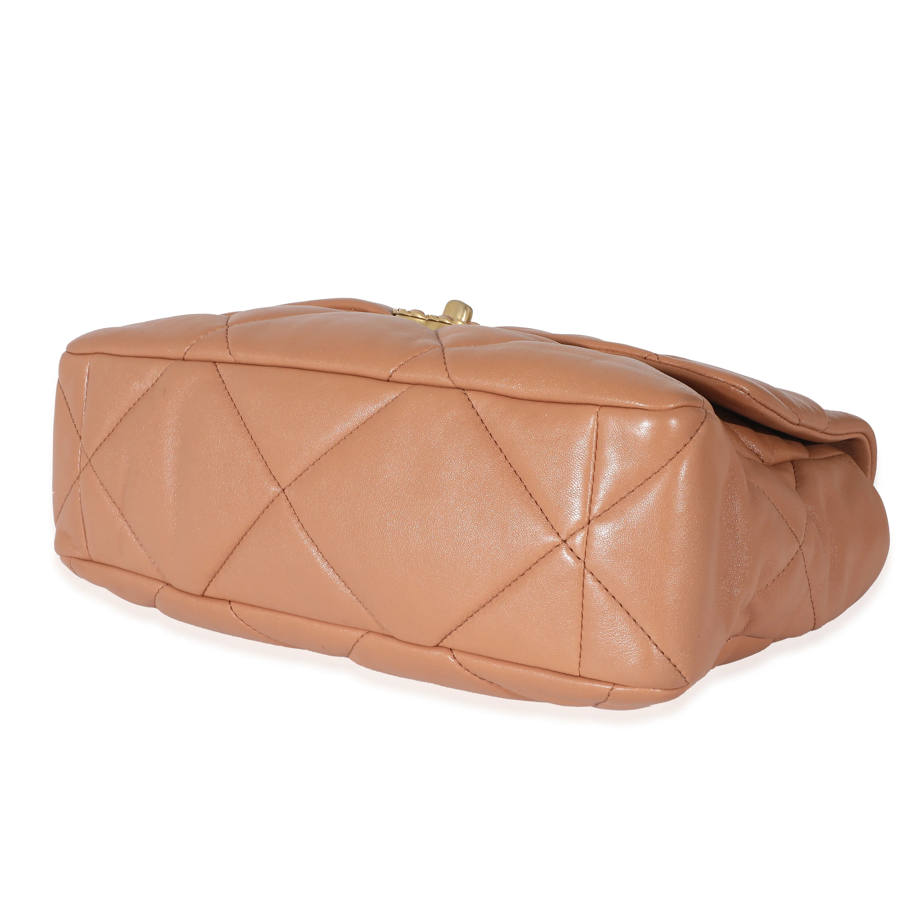 Chanel Brown Shiny Lambskin Large Chanel 19 Flap Bag - Image 7