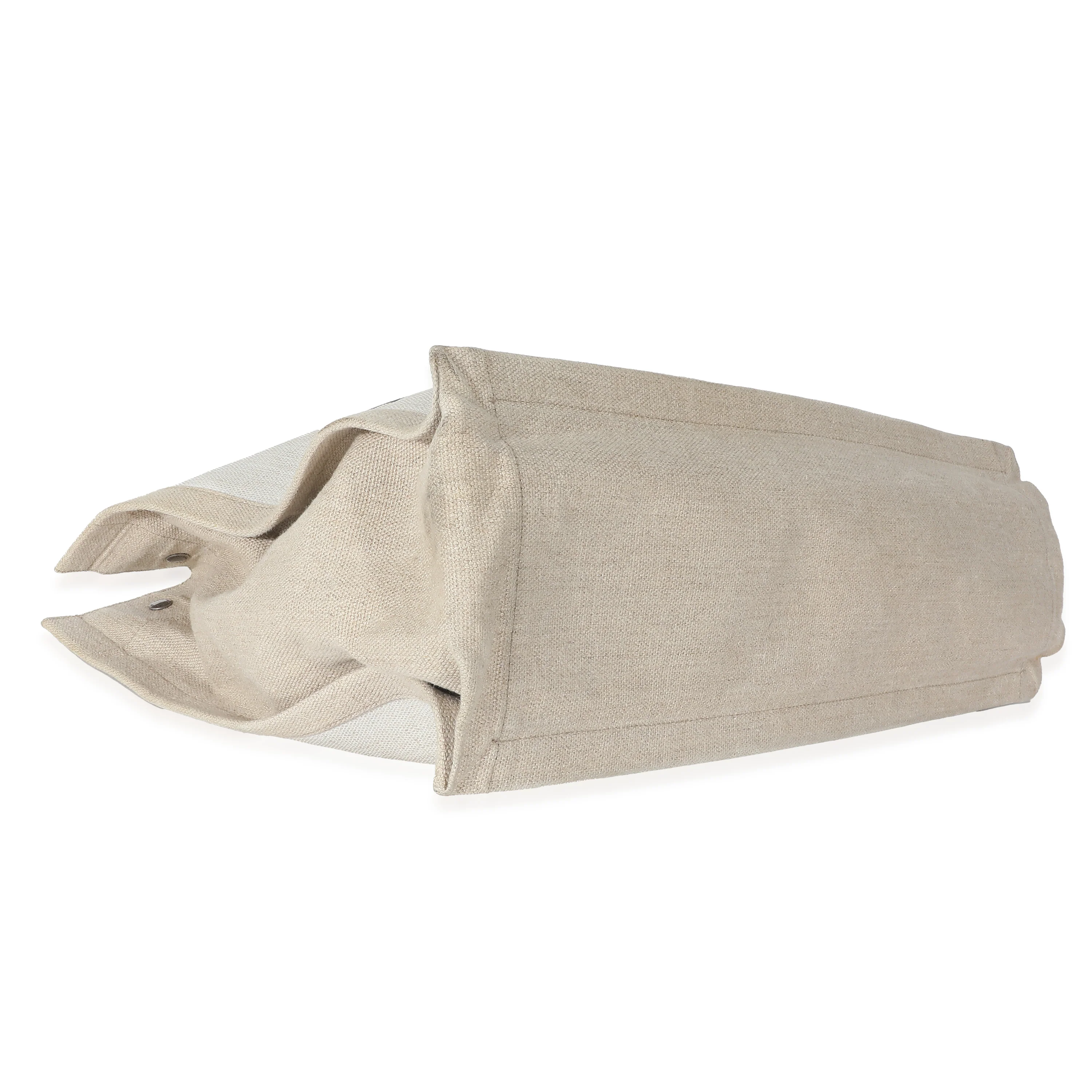Saint Laurent Optic White Linen Rive Gauche Tote - Image 3