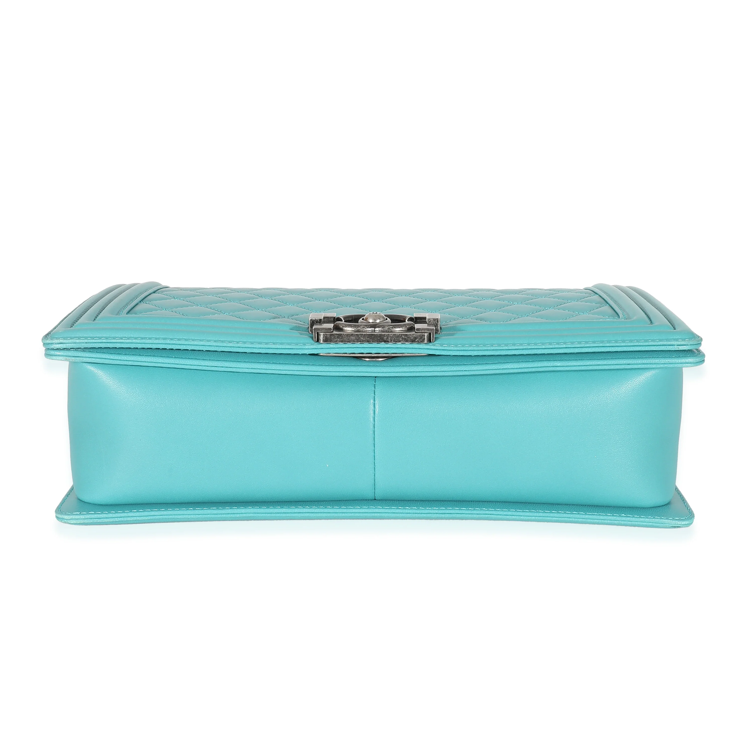 Aqua Quilted Lambskin New Medium Boy Bag - Image 4