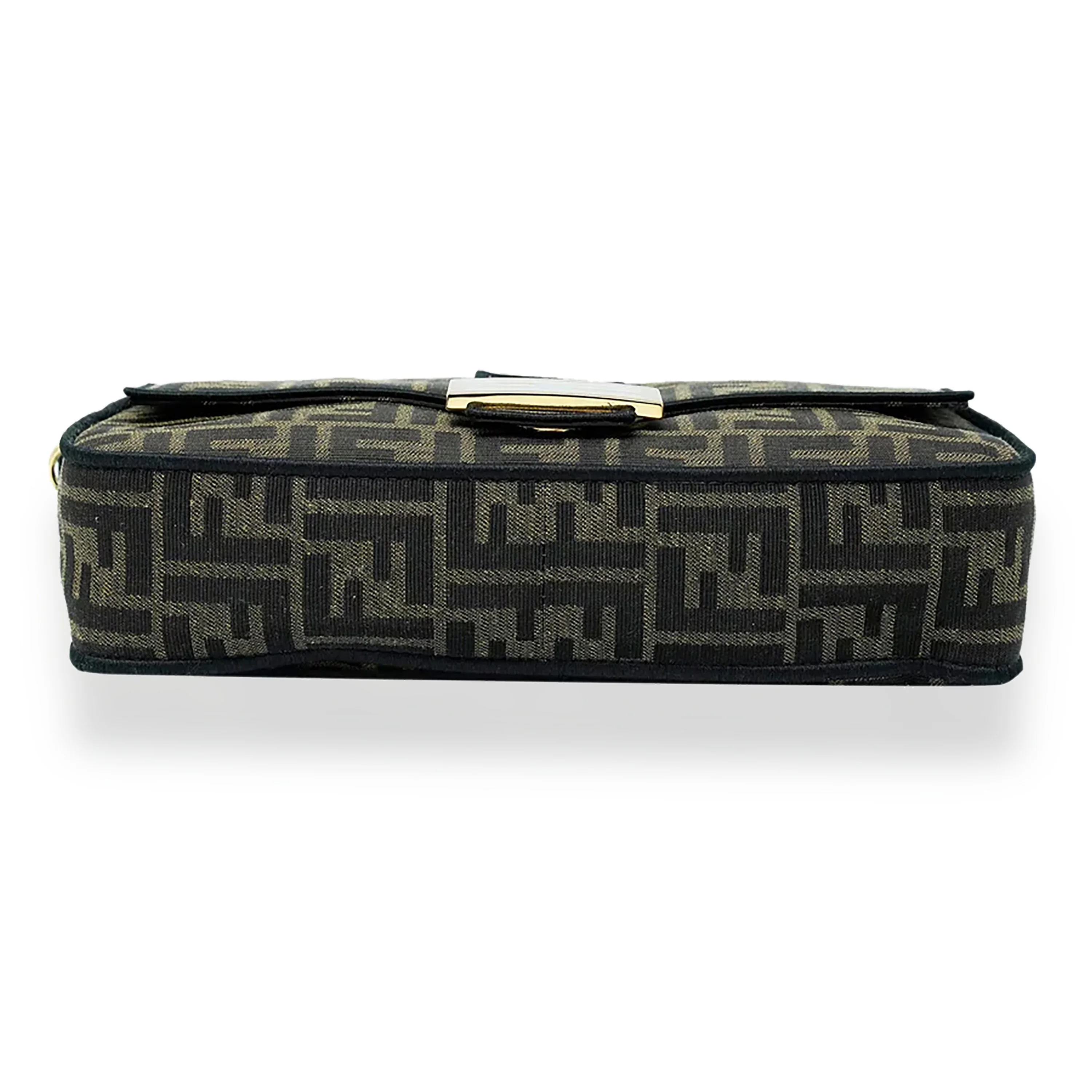Fendi Tobacco Jacquard FF Fabric 1974 Medium Baguette - Image 4