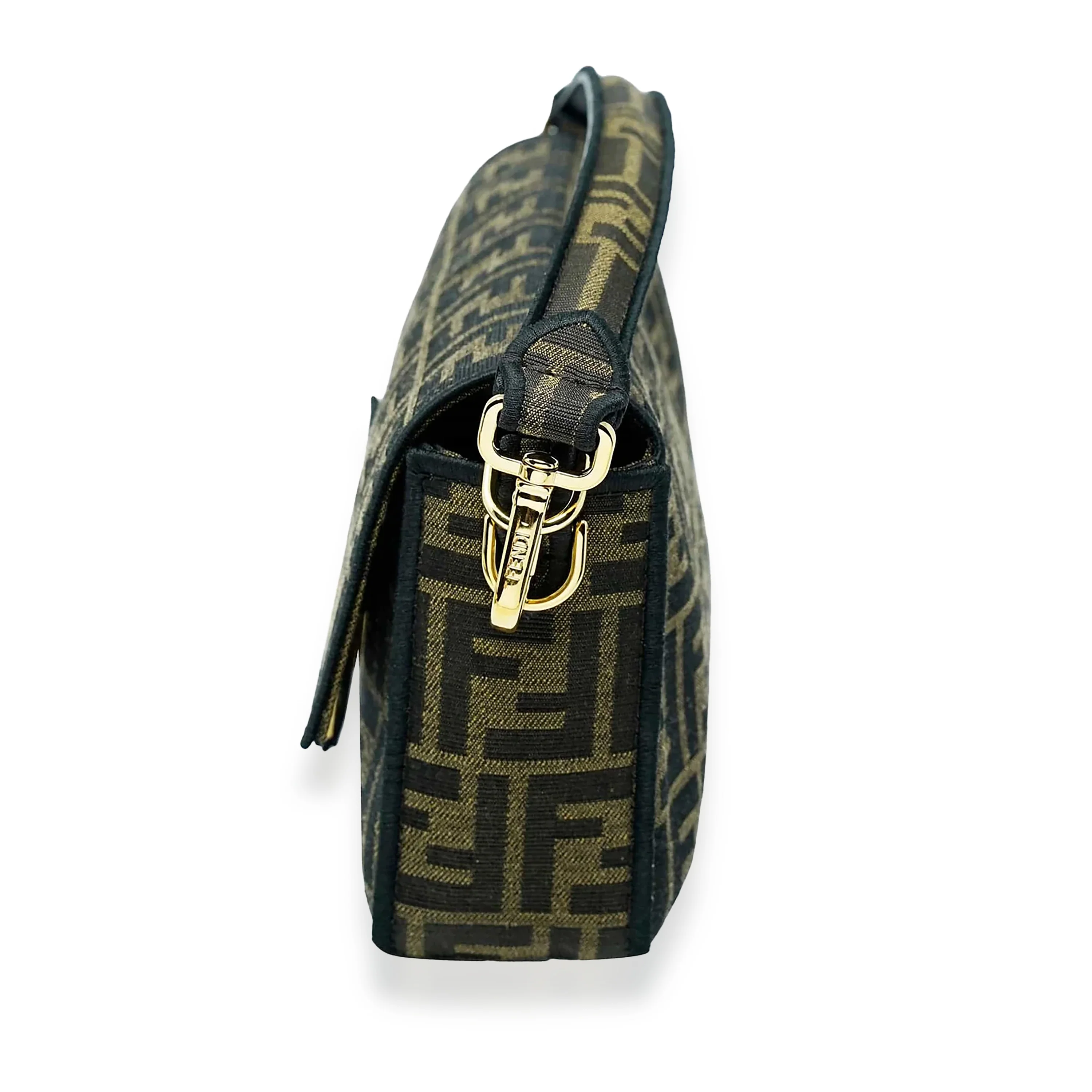 Fendi Tobacco Jacquard FF Fabric 1974 Medium Baguette - Image 7