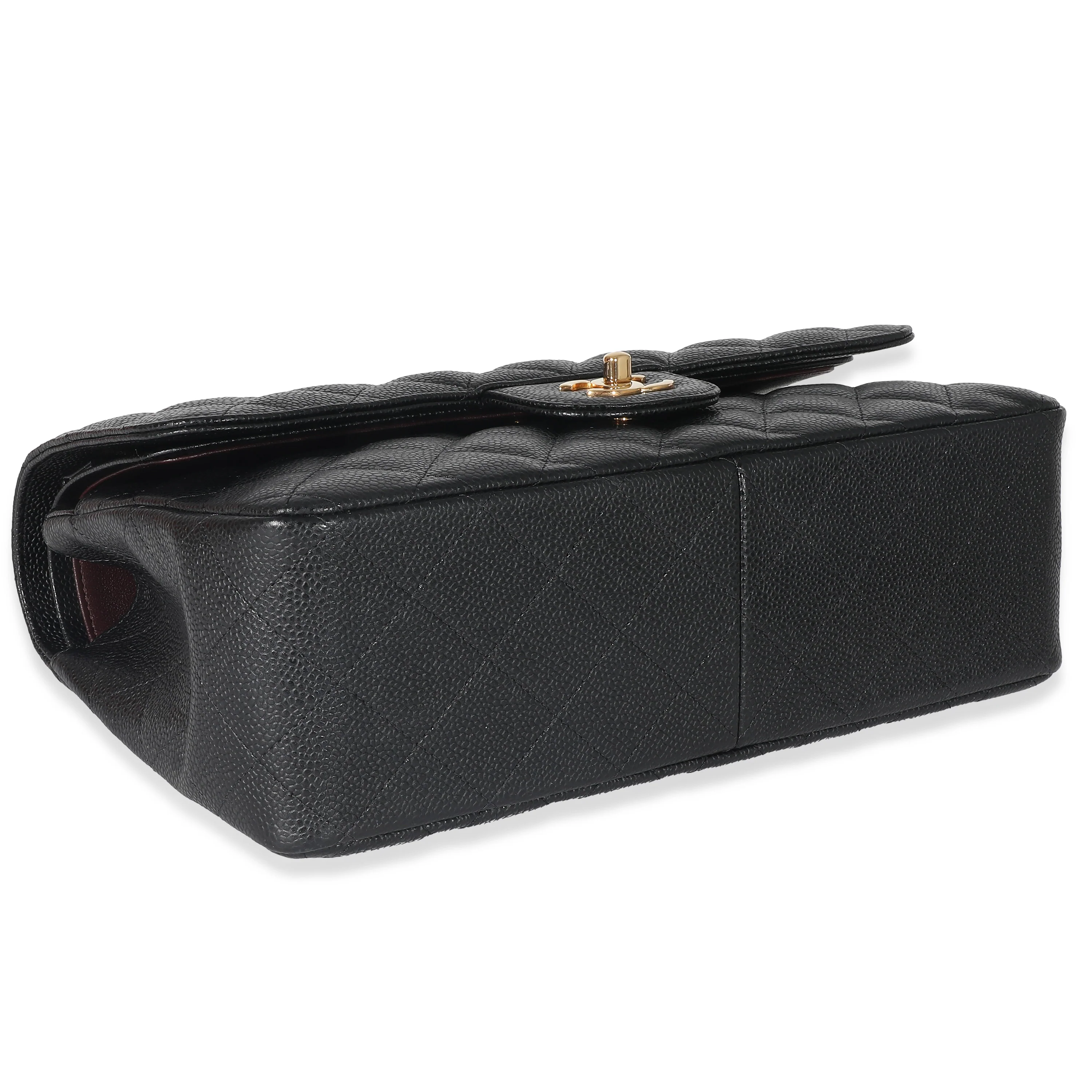Chanel Black Quilted Caviar Jumbo Classic Double Flap Bag - Image 6