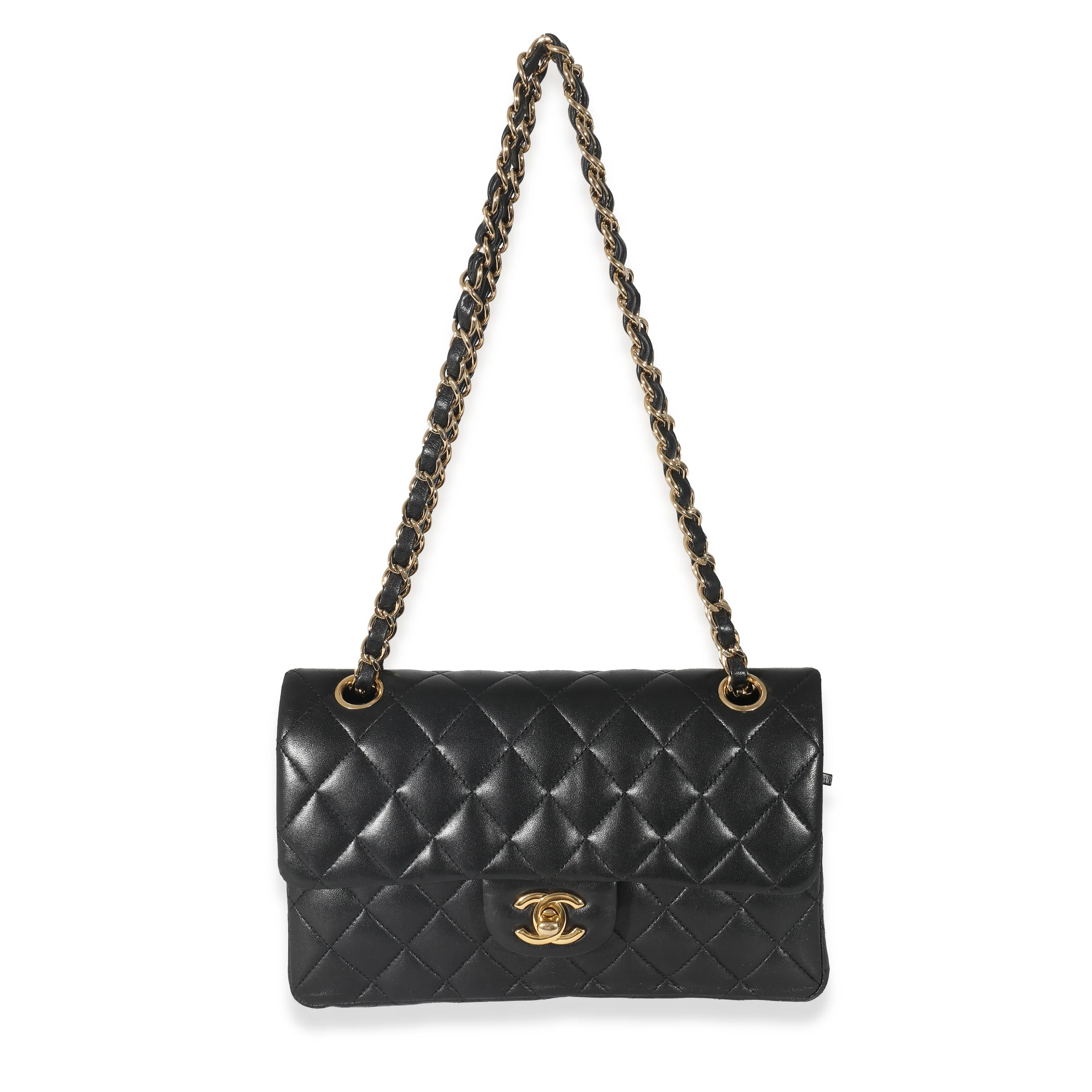 Chanel Black Lambskin Small Double Flap Bag - Image 4