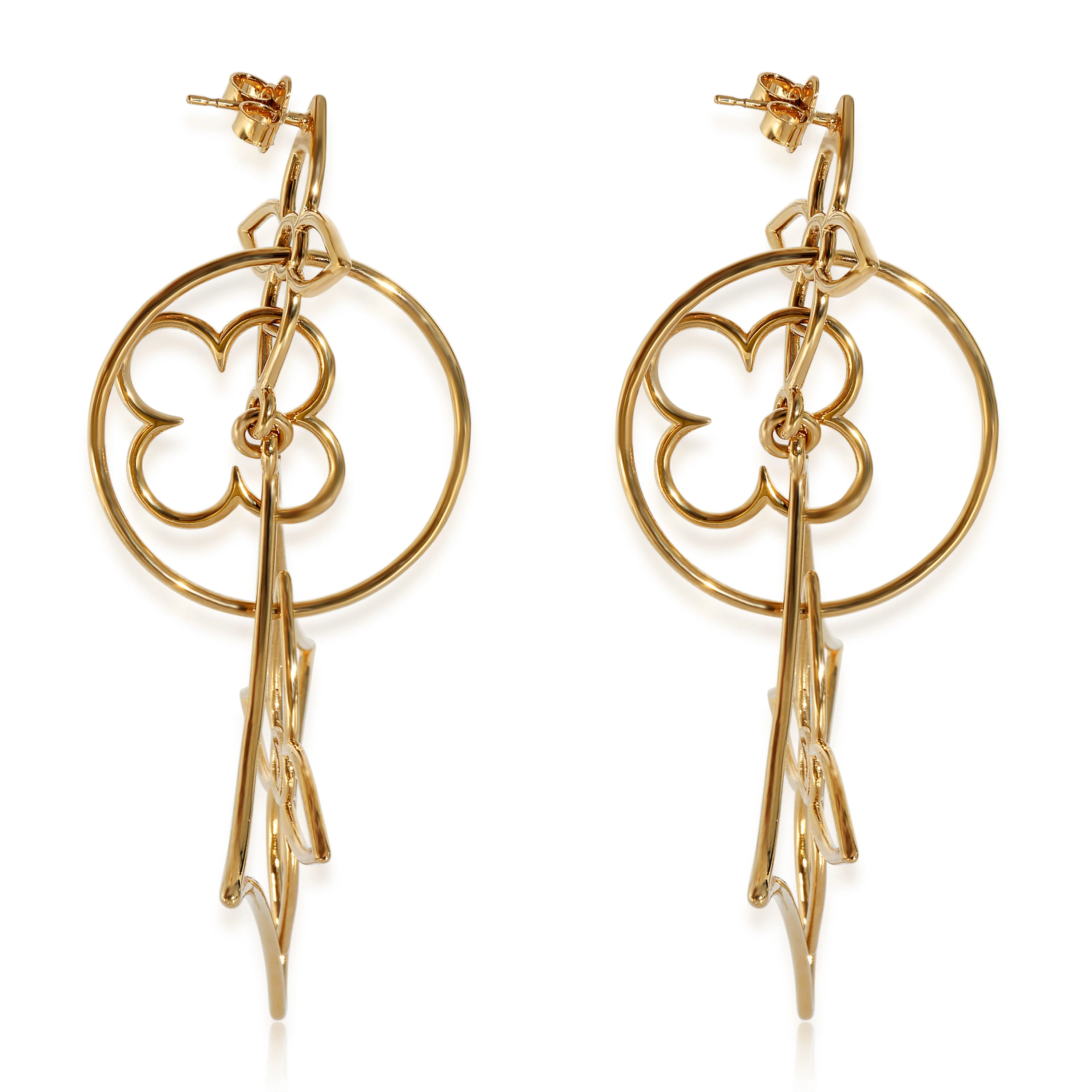 Louis Vuitton Twiggy Long Gold Plated Earrings - Image 2