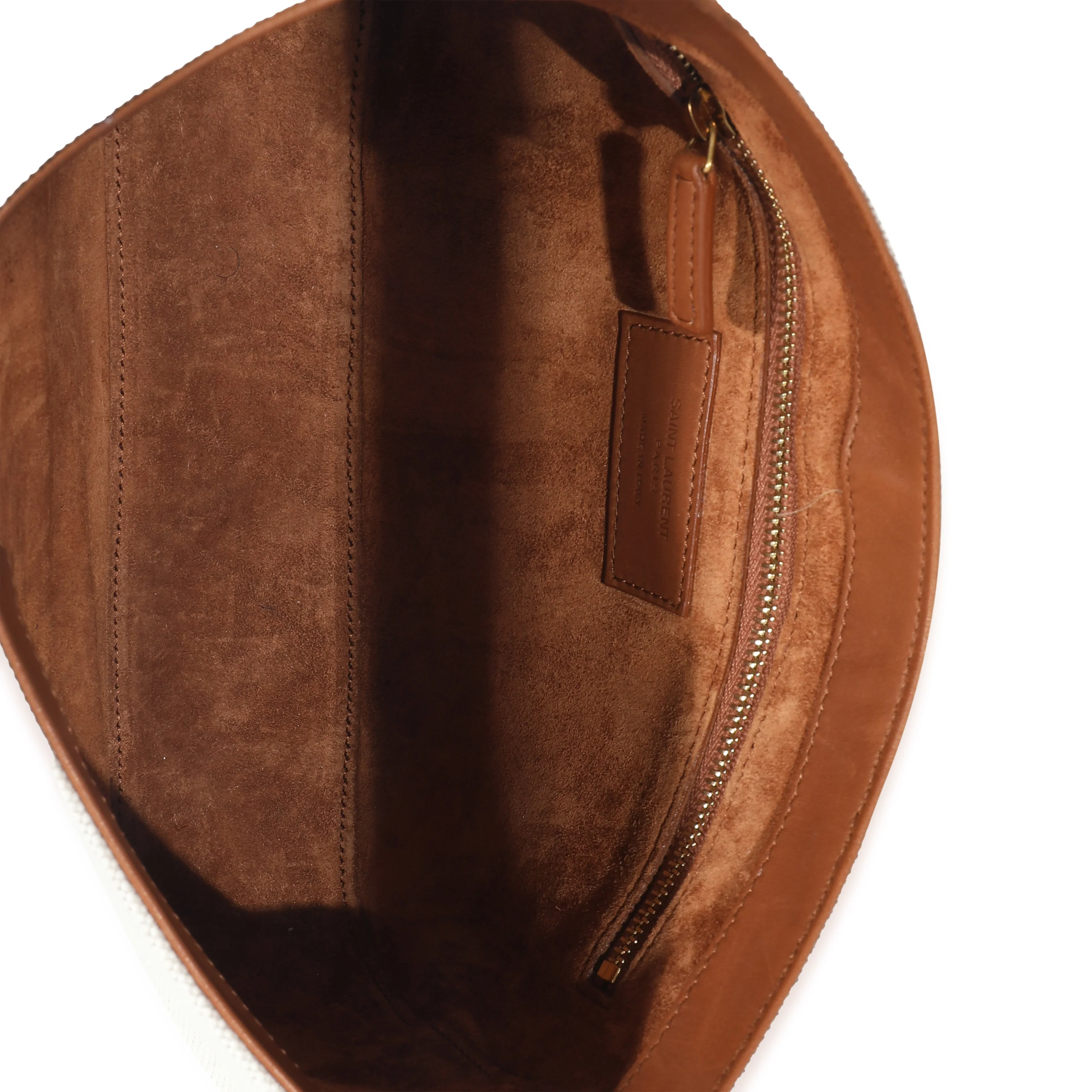 Saint Laurent Beige Canvas Le 5 à 7 Hobo - Image 7