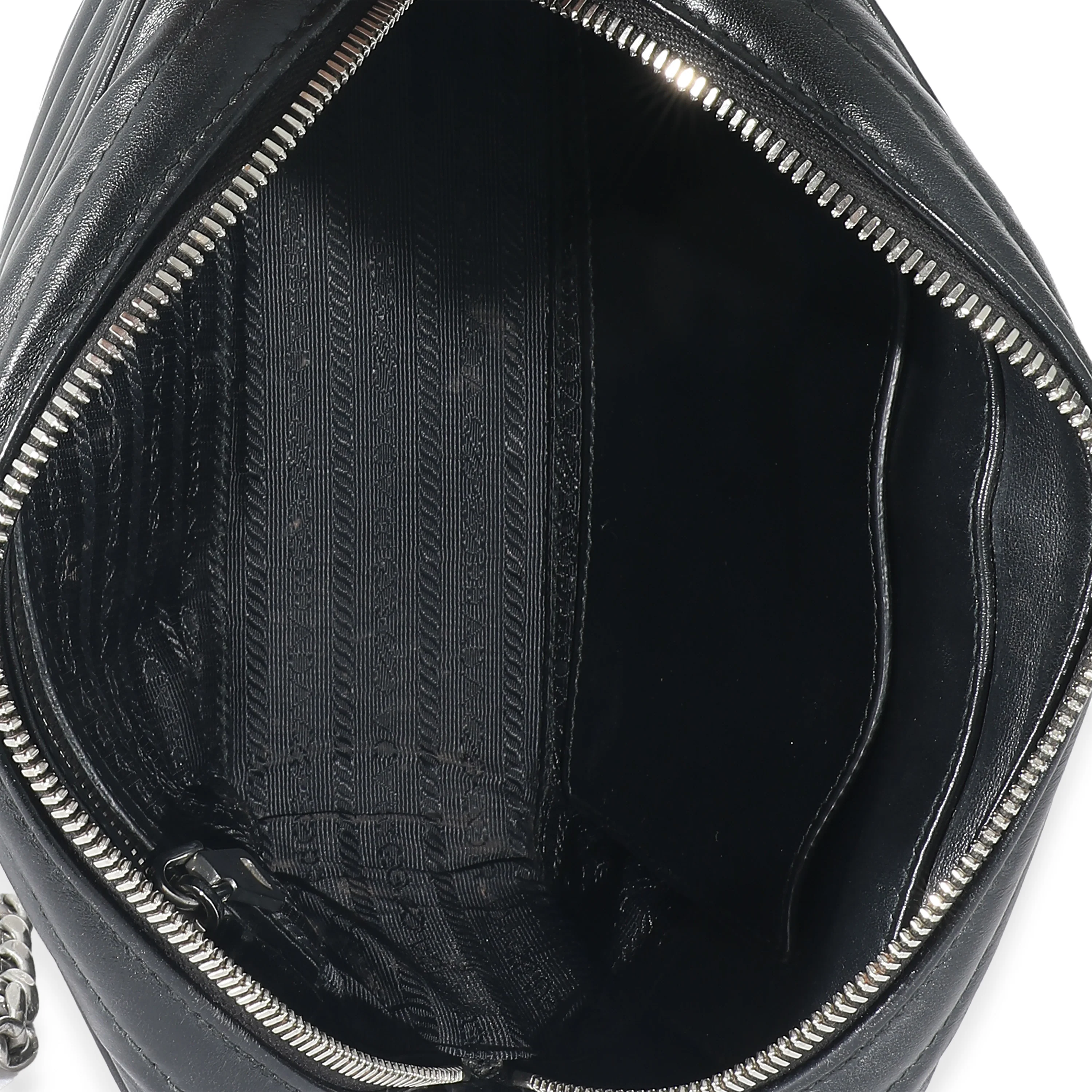 Prada Nero Soft Calfskin Impunture Diagramme Crossbody Bag - Image 8