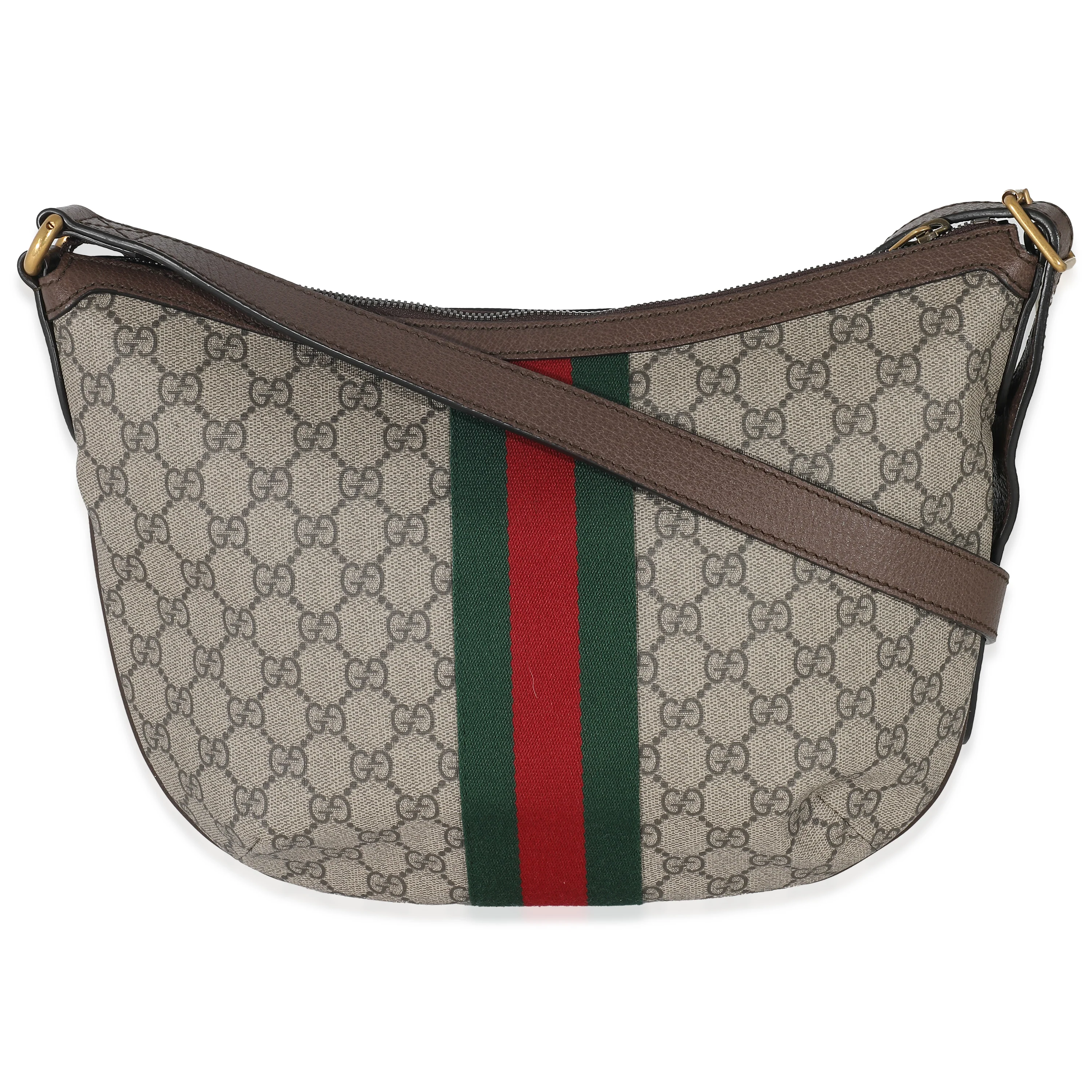 Gucci GG Supreme Web Small Ophidia Half Moon Hobo - Image 3