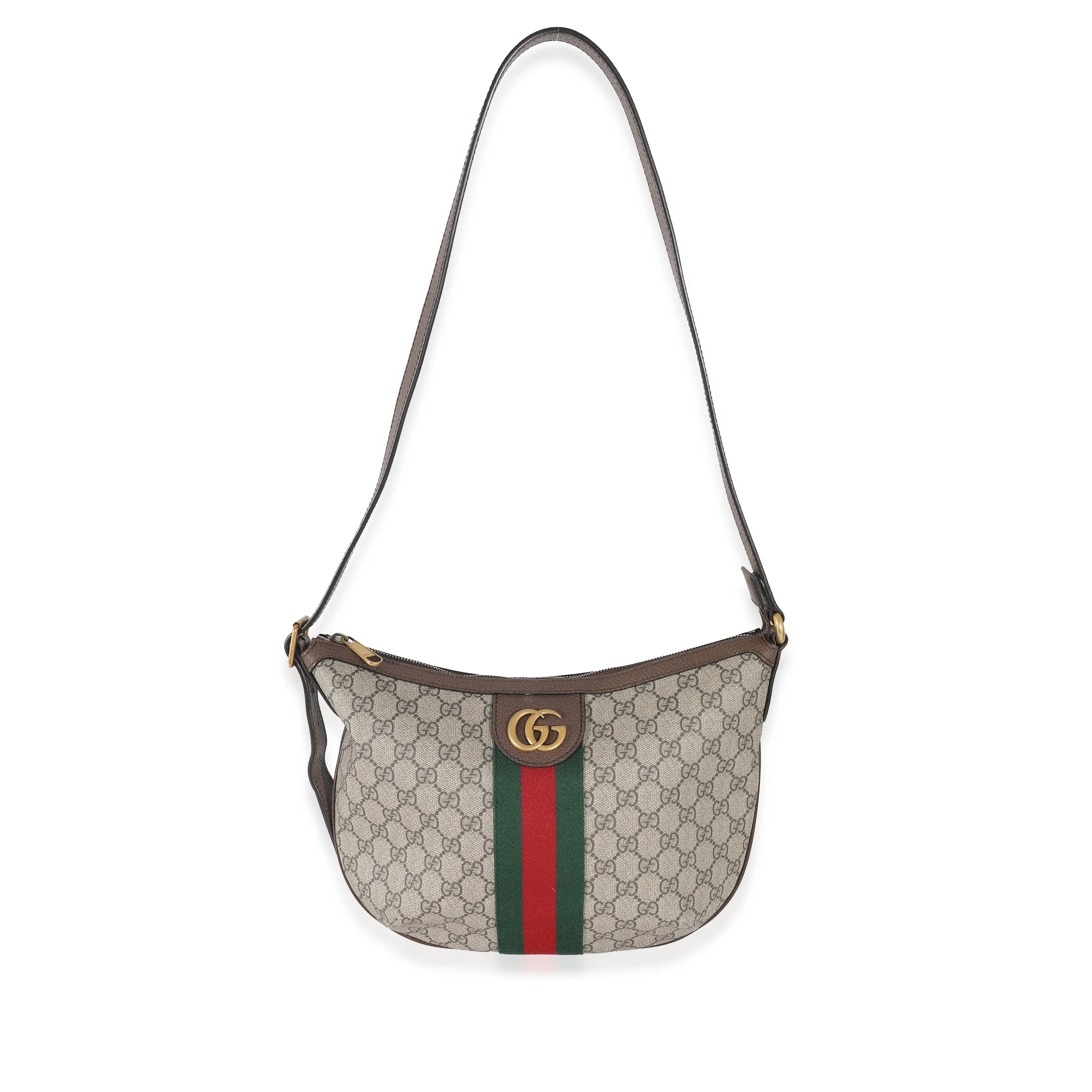 Gucci GG Supreme Web Small Ophidia Half Moon Hobo - Image 8