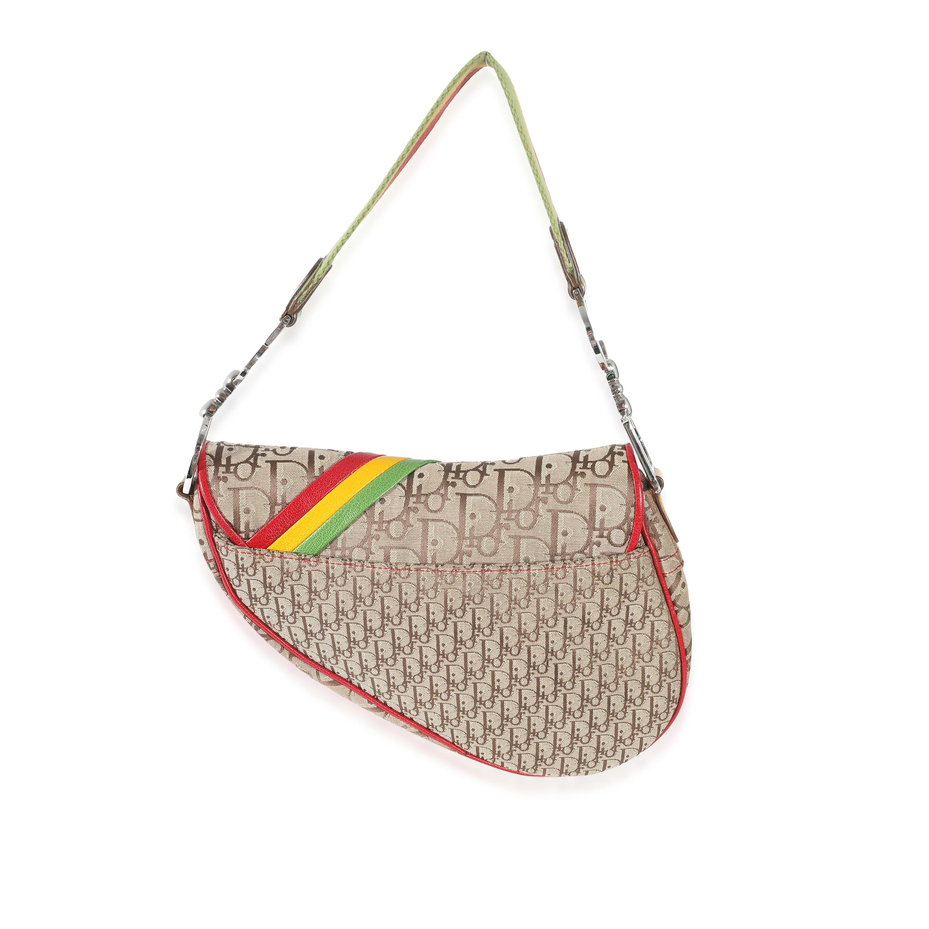 Vintage Christian Dior Beige Diorissimo Rasta Saddle Bag - Image 3