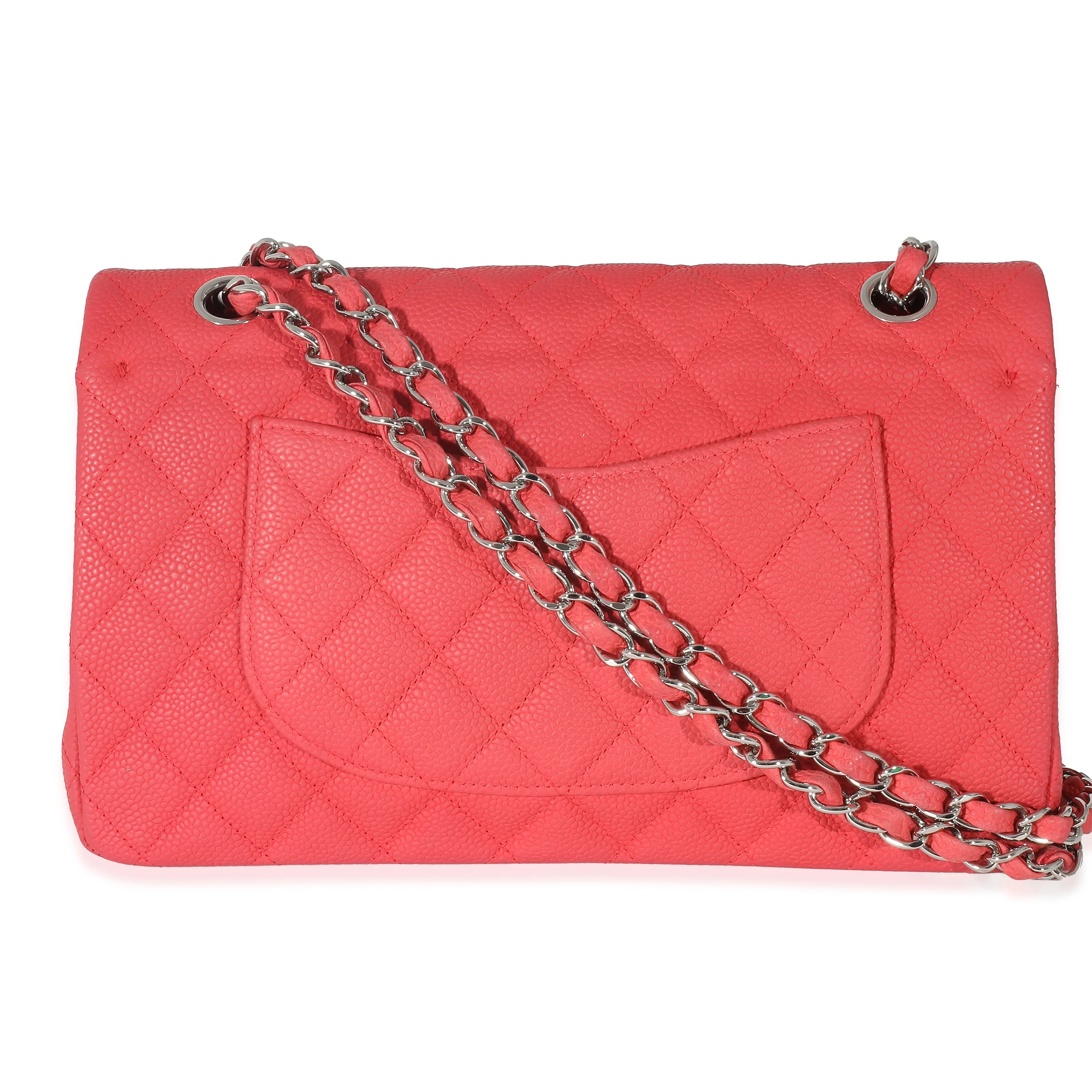 Red Matte Caviar Medium Double Flap Bag - Image 3