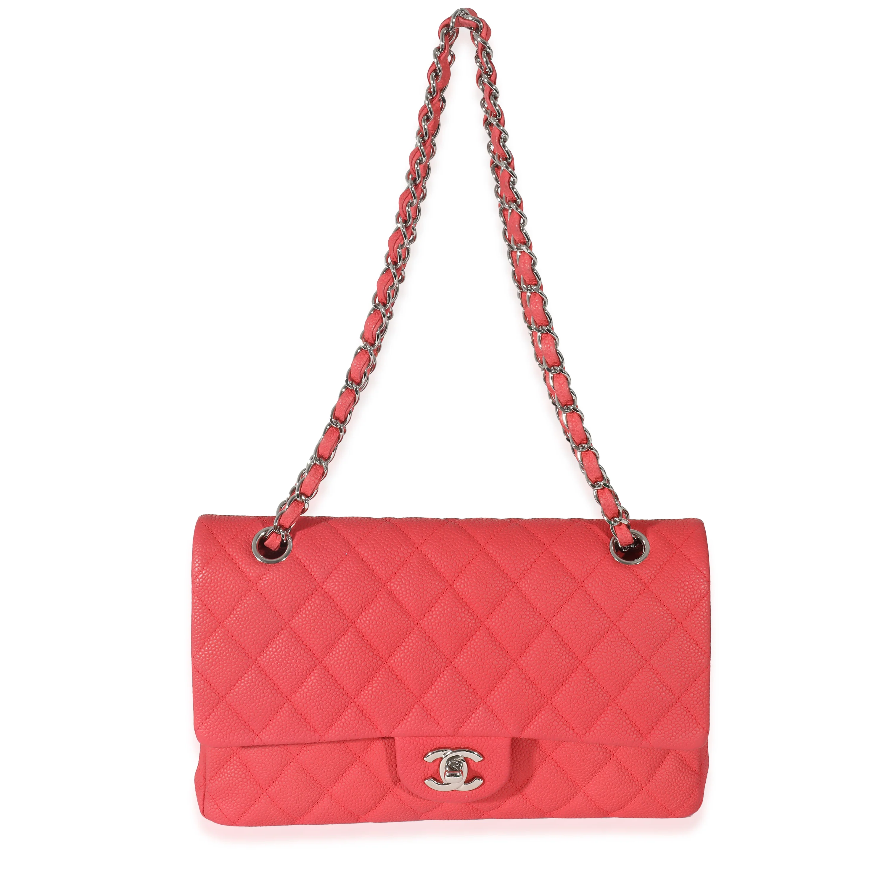 Red Matte Caviar Medium Double Flap Bag - Image 4
