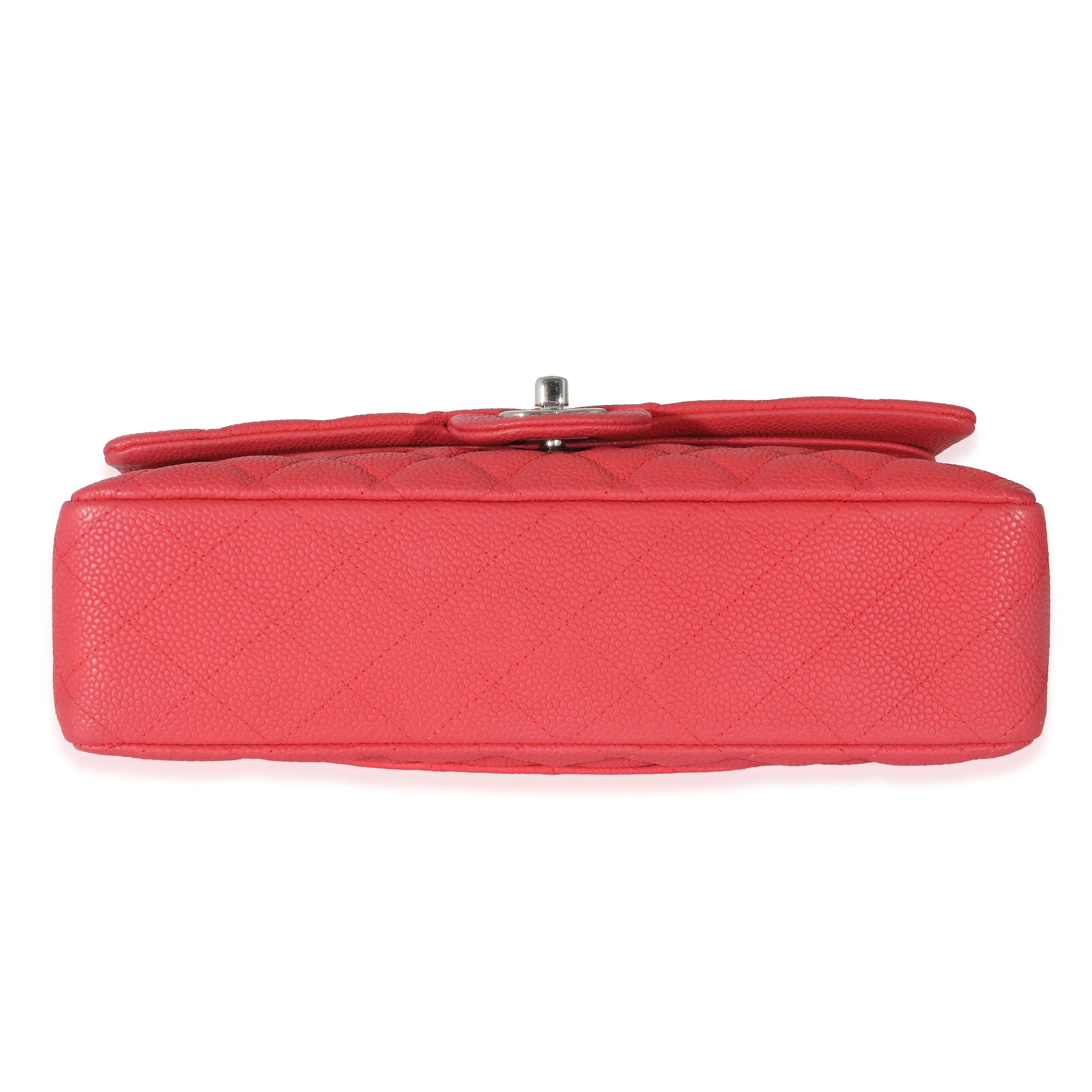 Red Matte Caviar Medium Double Flap Bag - Image 5