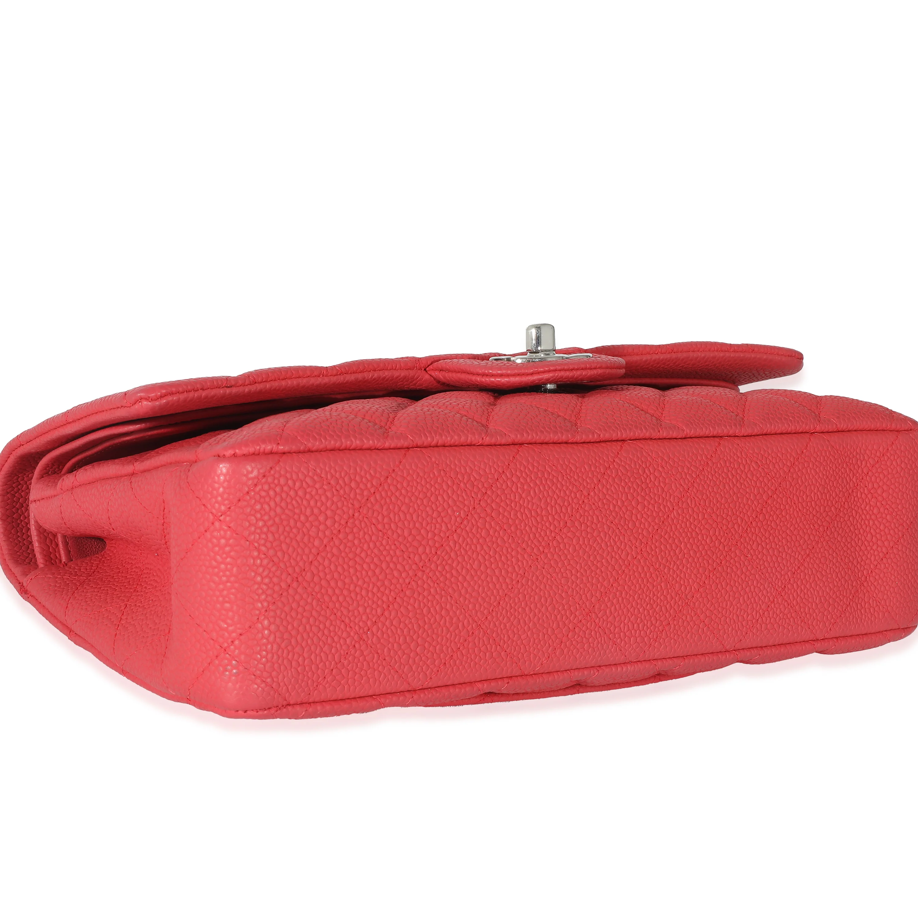 Red Matte Caviar Medium Double Flap Bag - Image 6