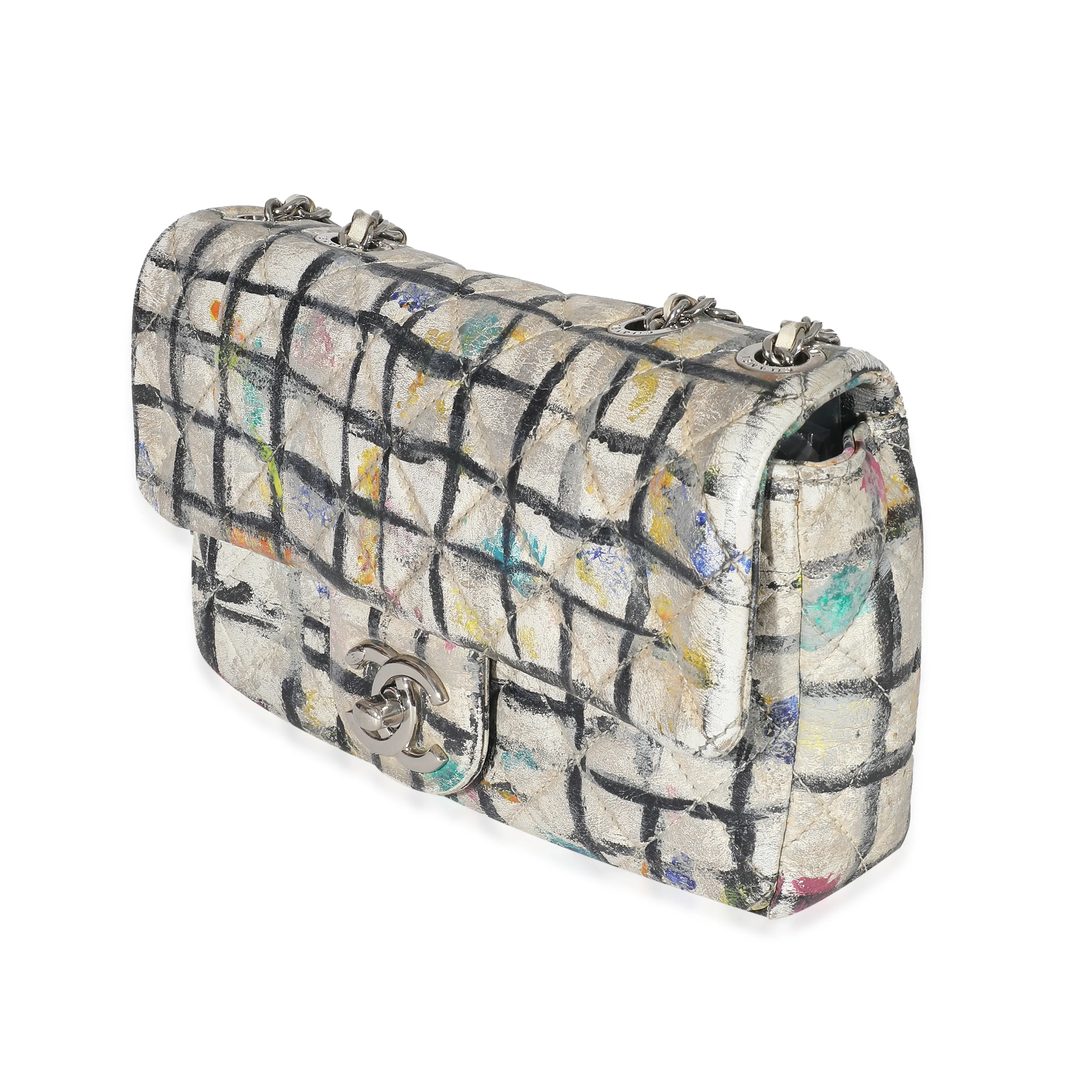 Chanel Multicolor Hand Painted Calfskin Graffiti Mini Flap Bag - Image 2