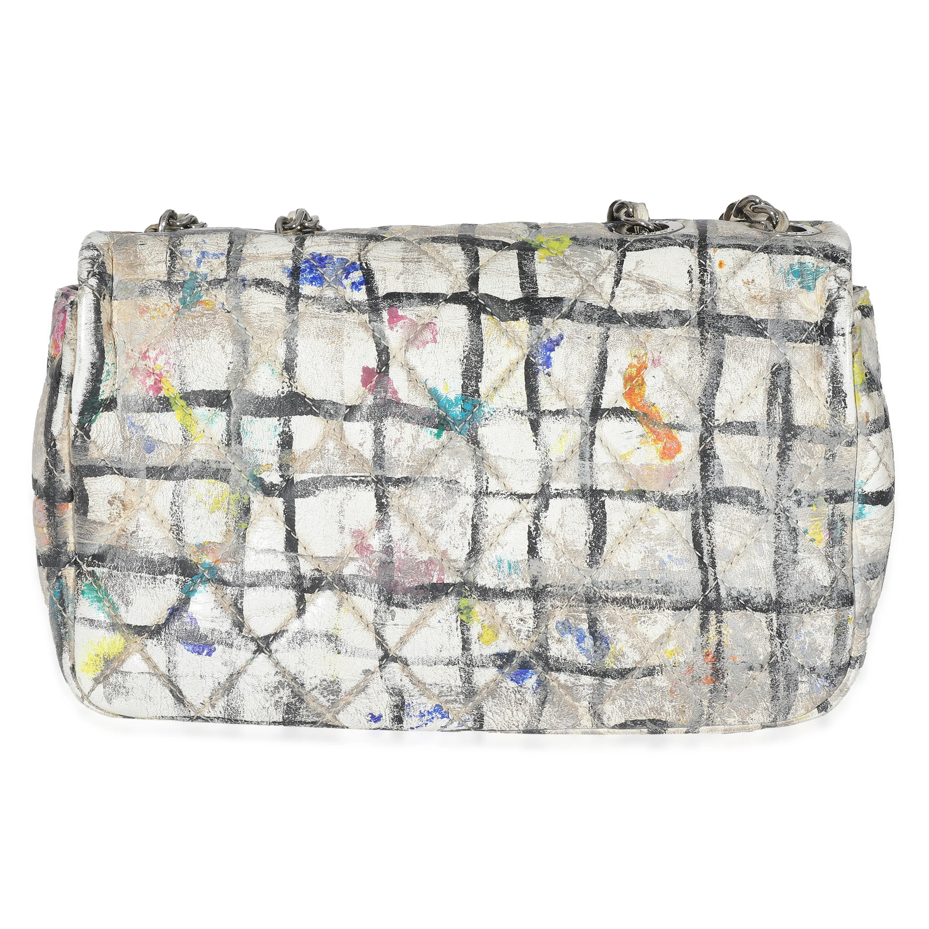 Chanel Multicolor Hand Painted Calfskin Graffiti Mini Flap Bag - Image 3