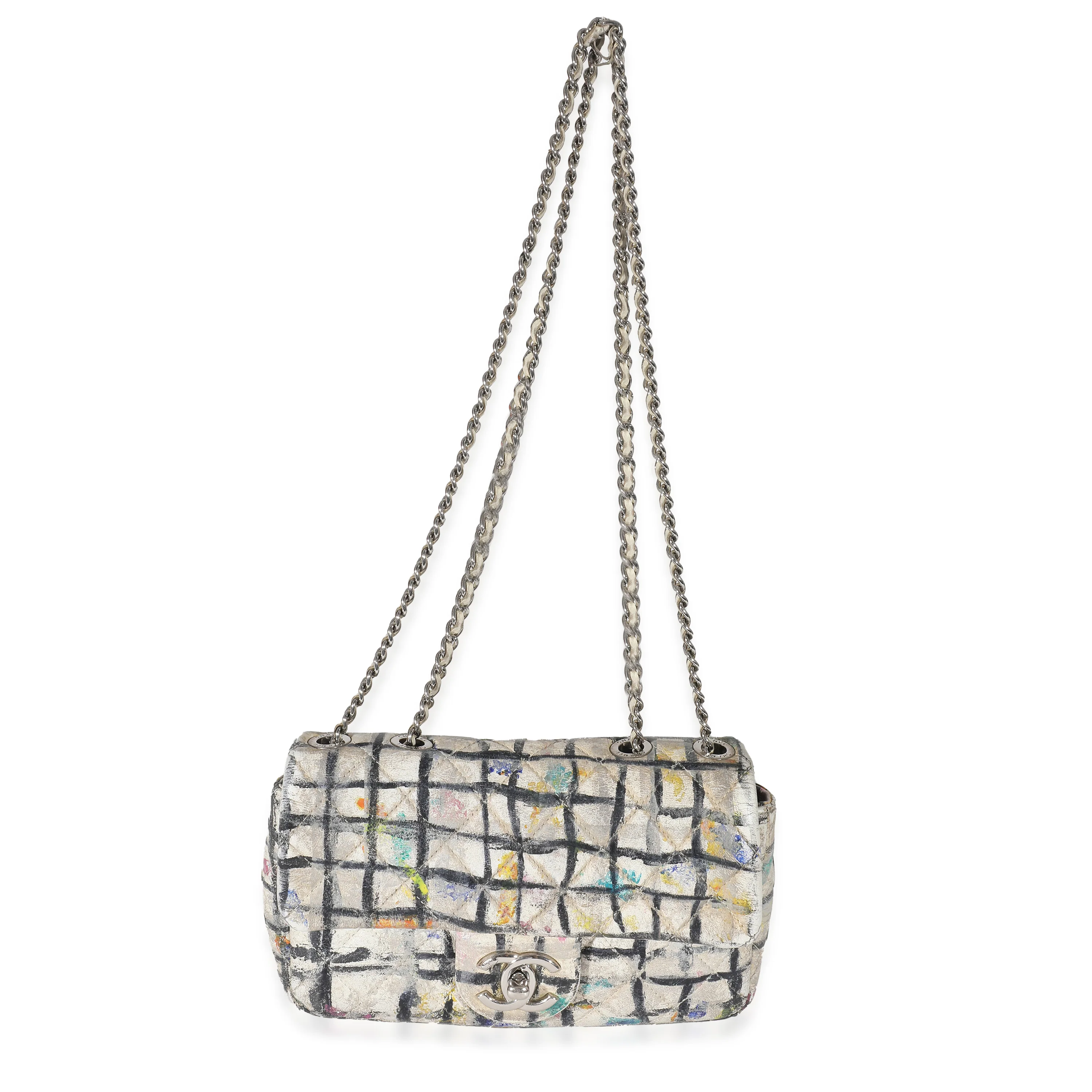 Chanel Multicolor Hand Painted Calfskin Graffiti Mini Flap Bag - Image 4