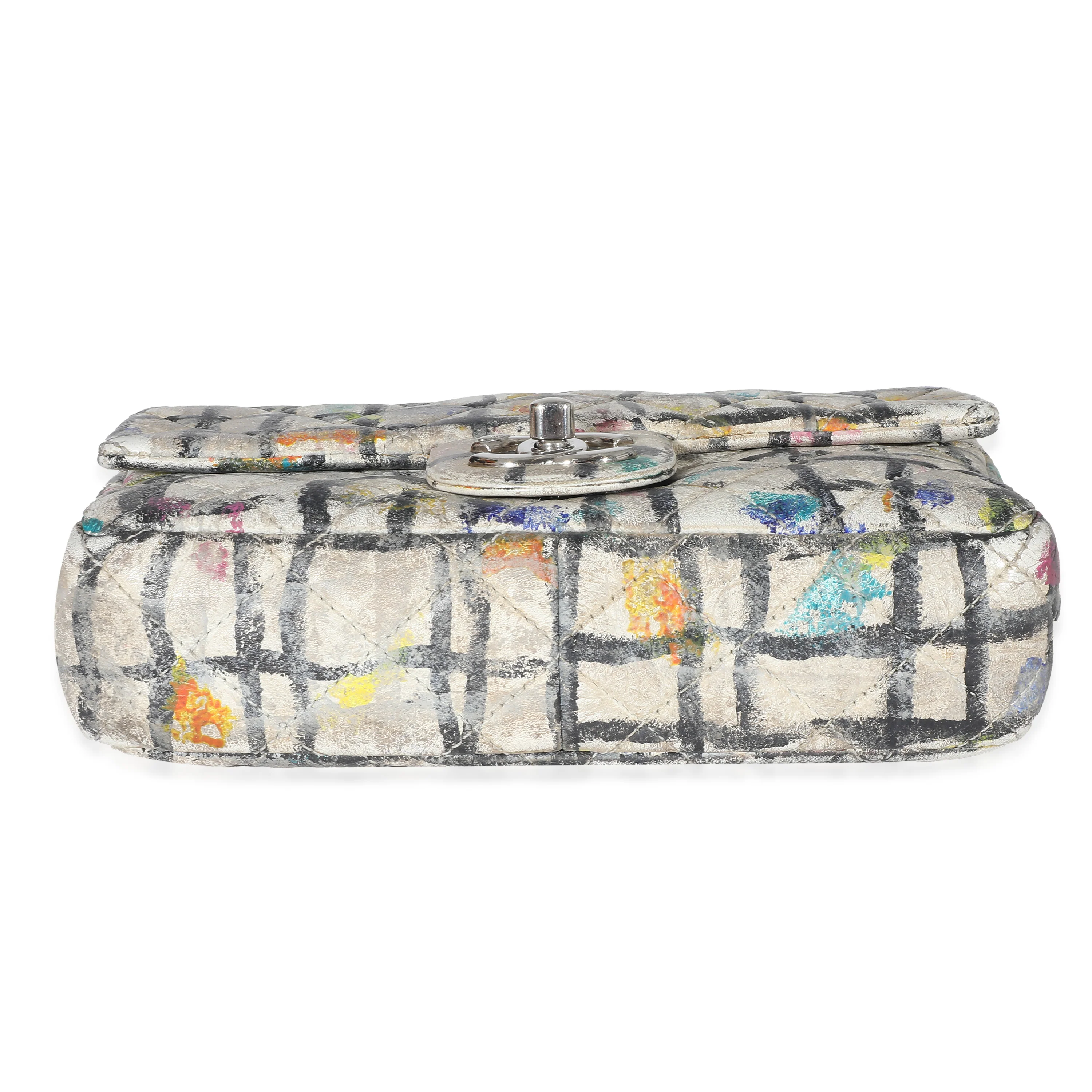Chanel Multicolor Hand Painted Calfskin Graffiti Mini Flap Bag - Image 5