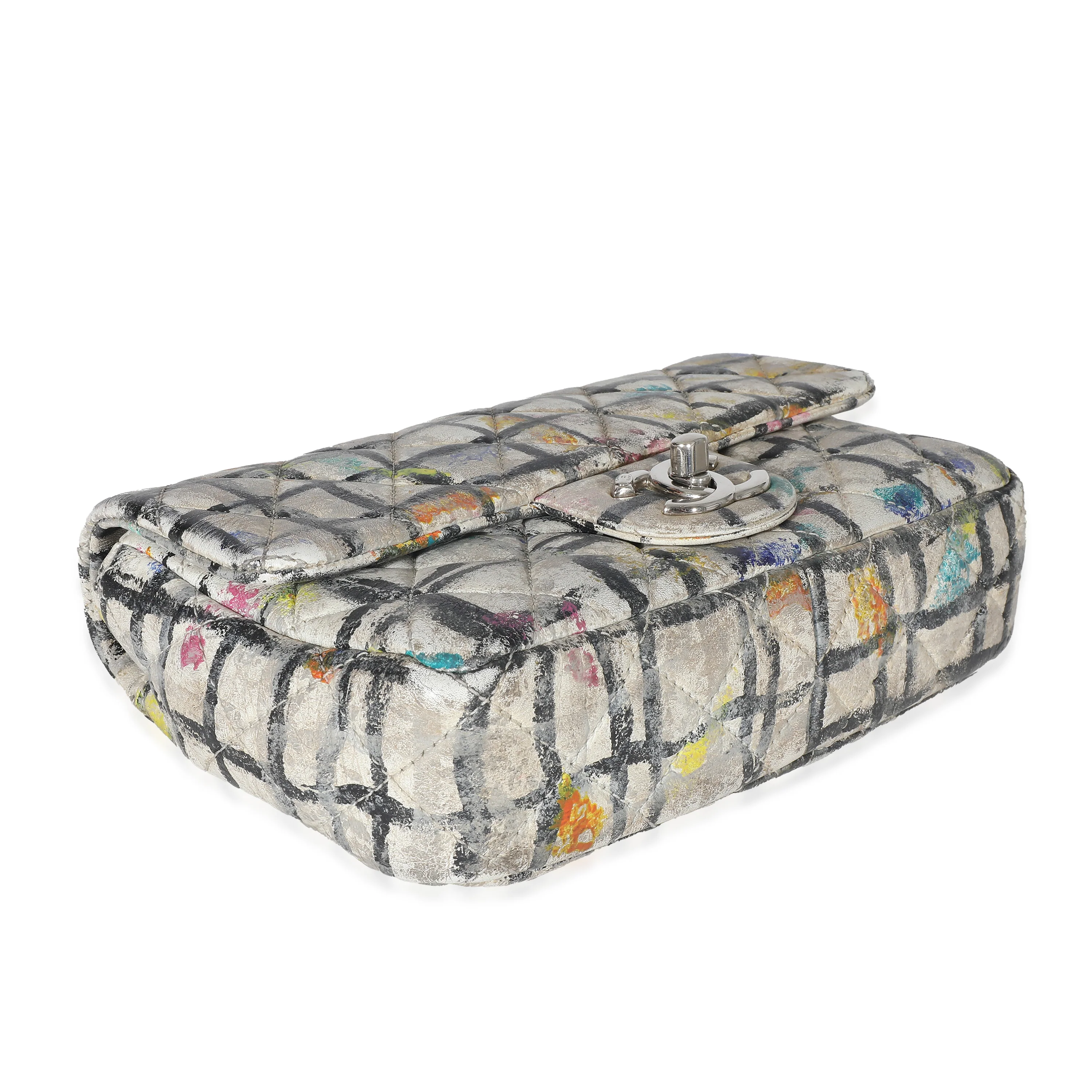 Chanel Multicolor Hand Painted Calfskin Graffiti Mini Flap Bag - Image 6