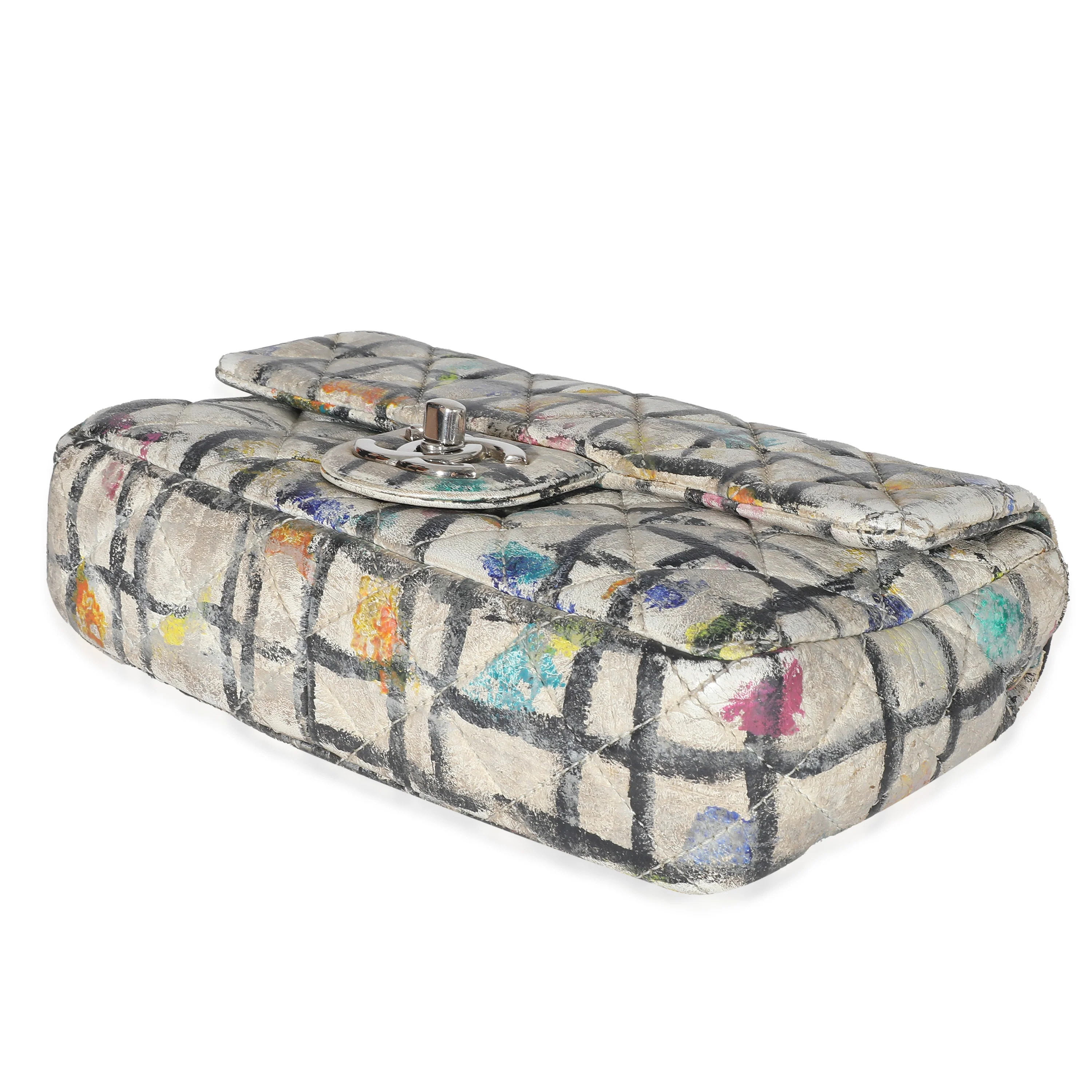 Chanel Multicolor Hand Painted Calfskin Graffiti Mini Flap Bag - Image 7