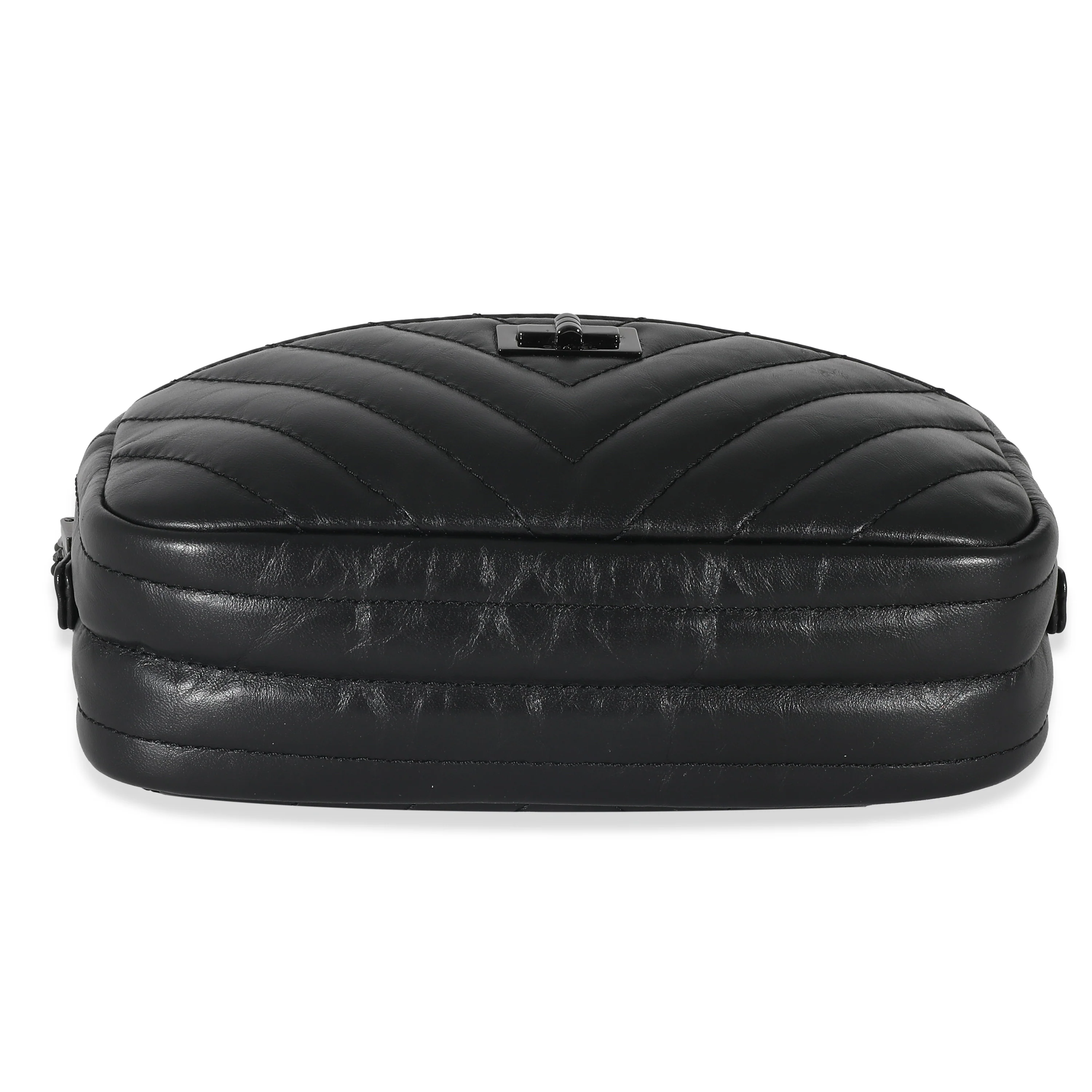 Chanel So Black Chevron Quilted Leather Reissue Mini Camera Bag - Image 5