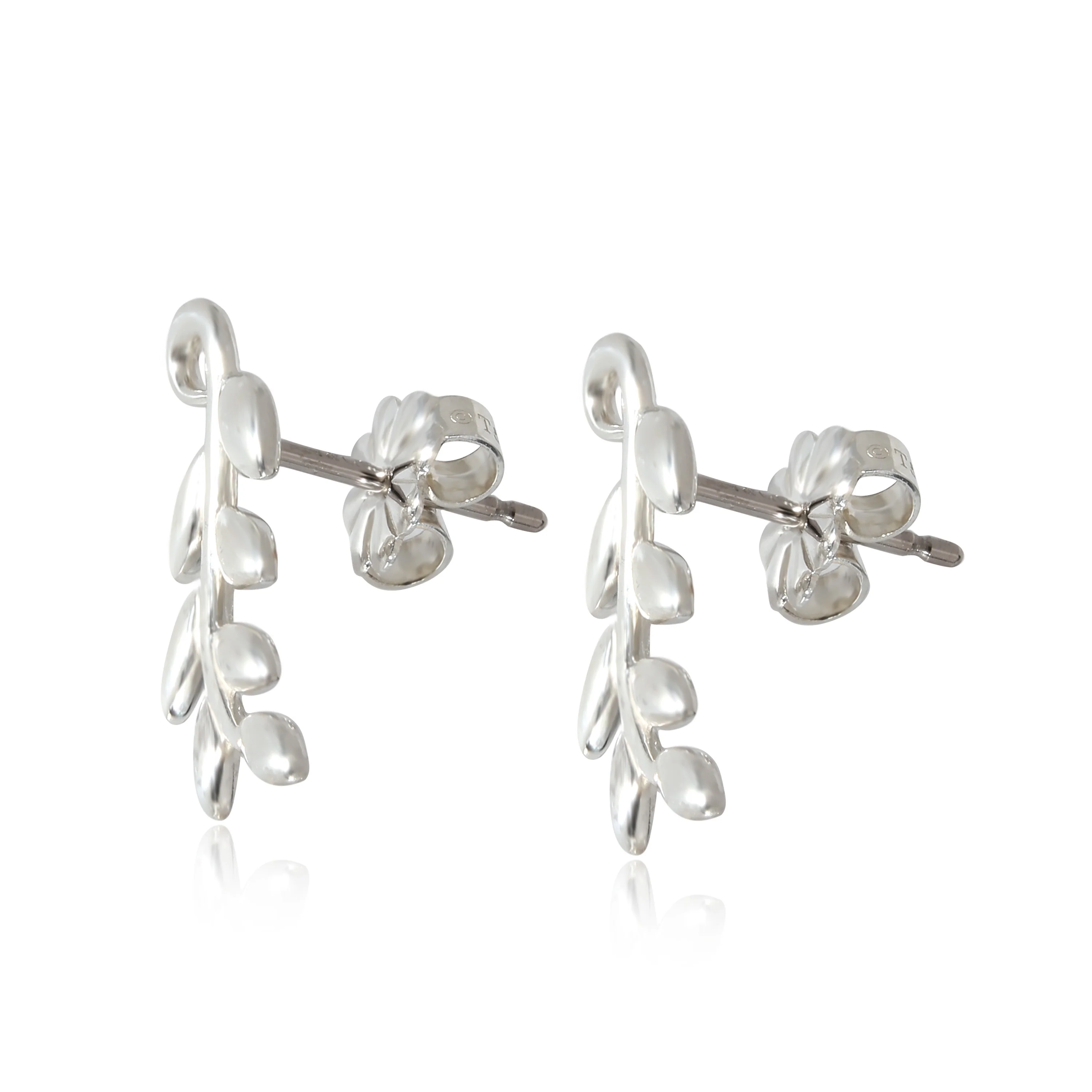 Tiffany & Co. Paloma Picasso Olive Leaf Climber Earrings in Sterling Silver - Image 2