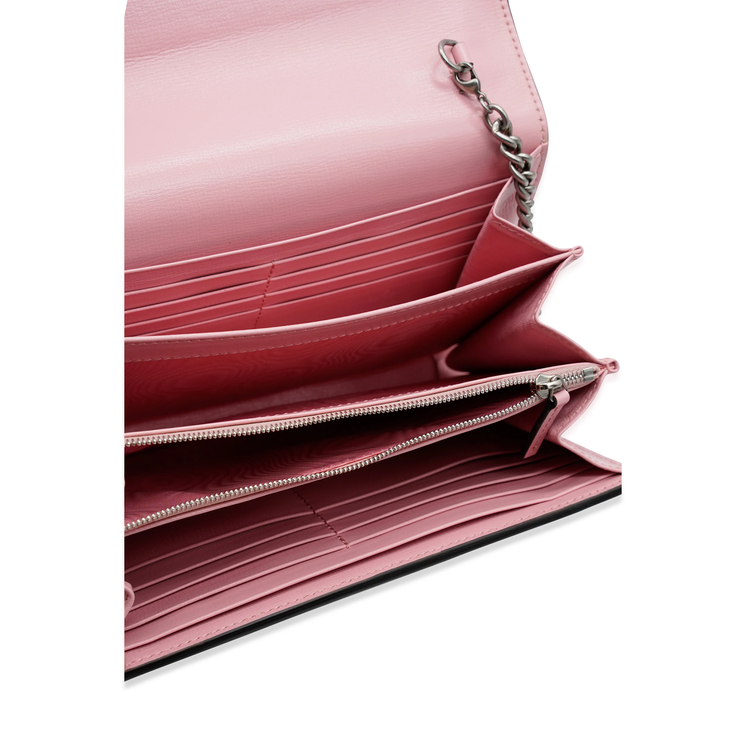 Pink White Leather Dionysus Chain Wallet - Image 10