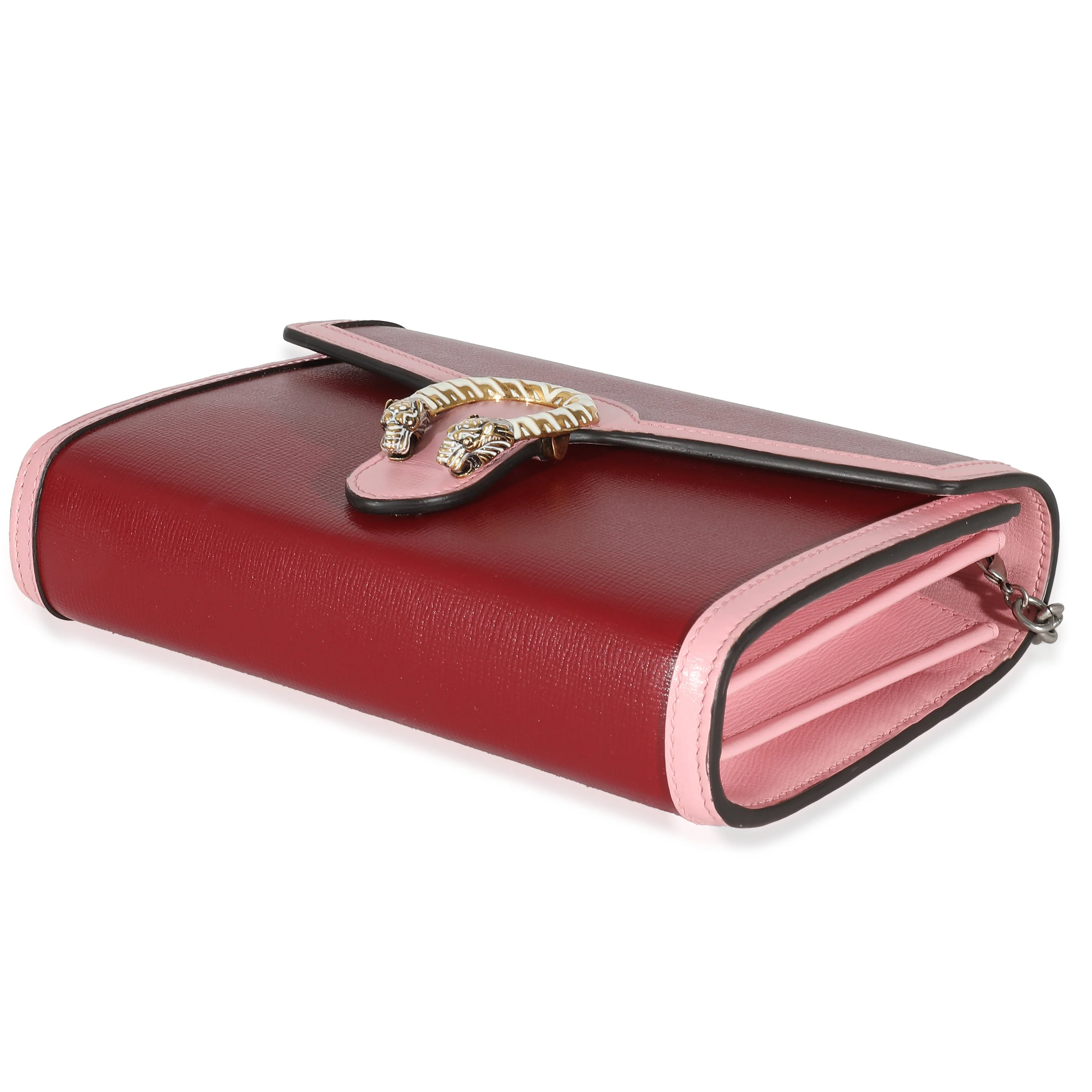 Pink White Leather Dionysus Chain Wallet - Image 6