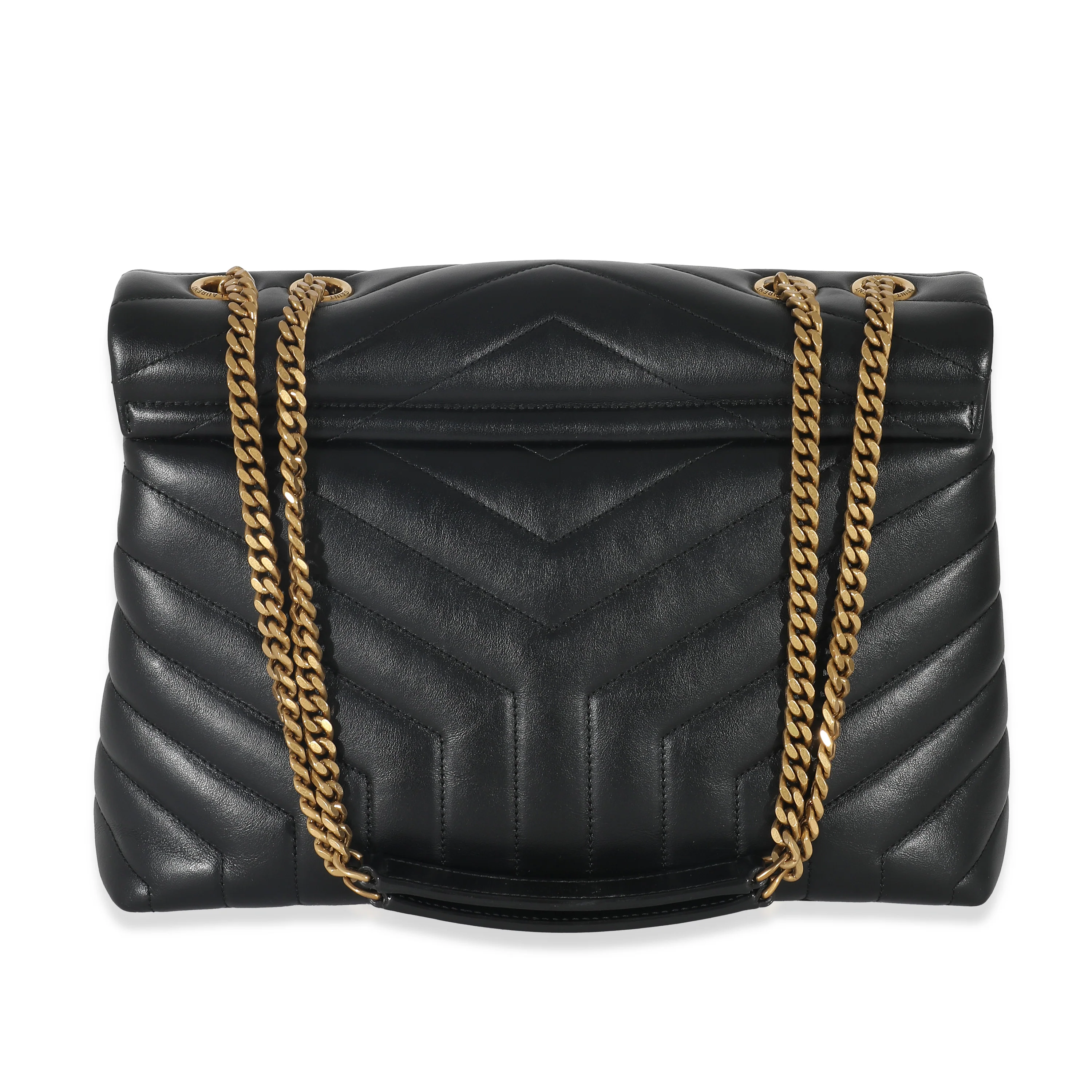 Saint Laurent Black Matelassé Leather Medium Loulou Bag - Image 3