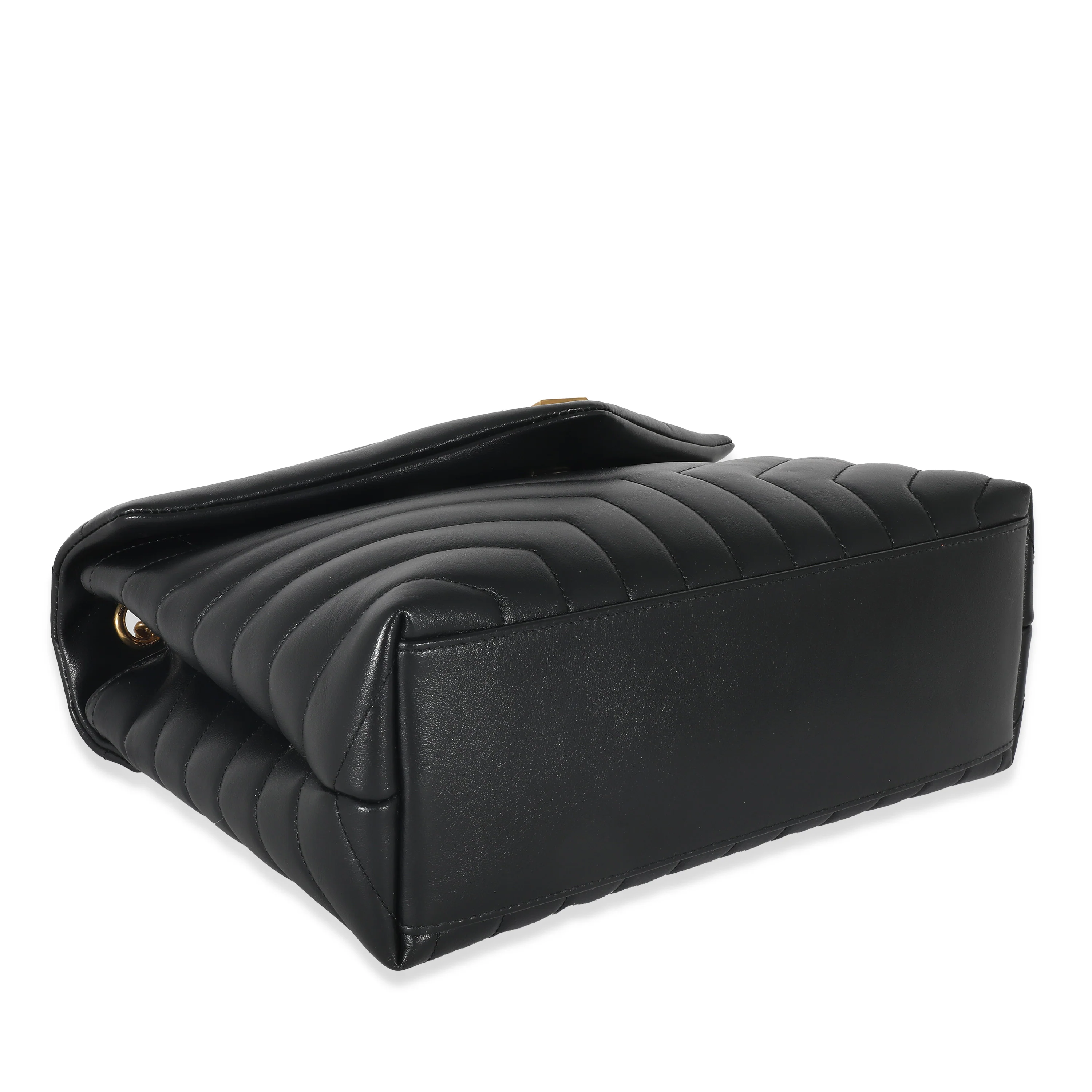 Saint Laurent Black Matelassé Leather Medium Loulou Bag - Image 6