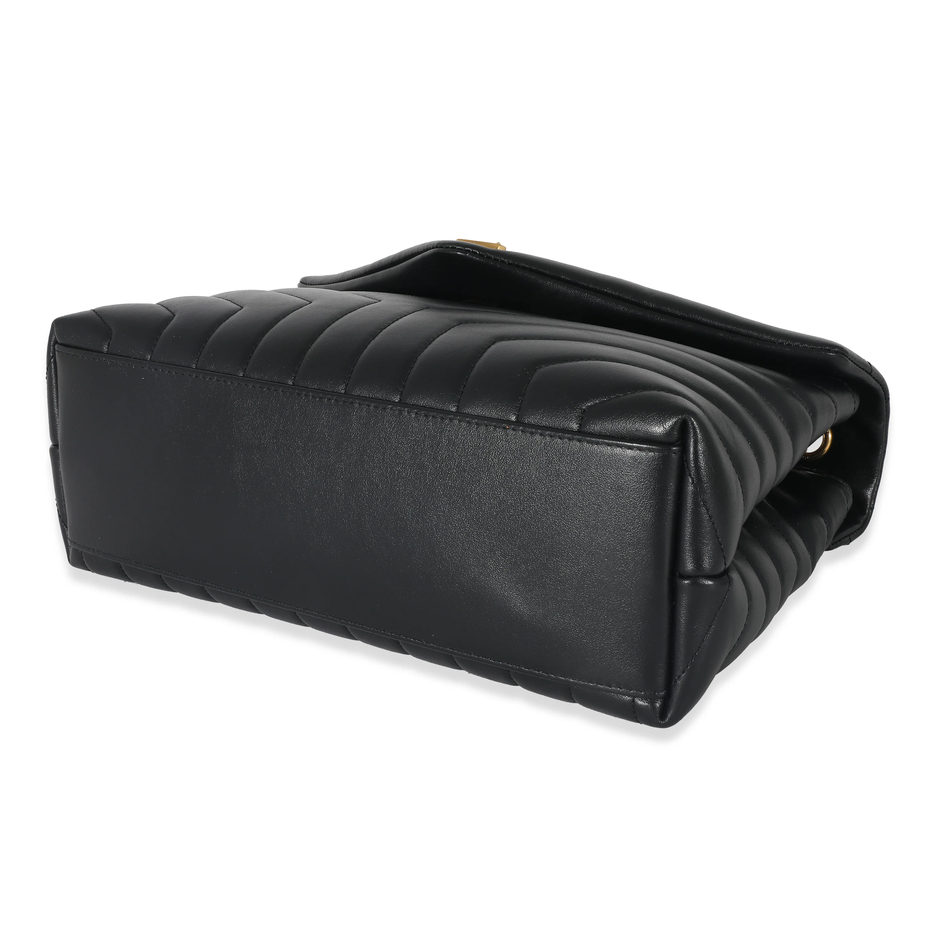 Saint Laurent Black Matelassé Leather Medium Loulou Bag - Image 7