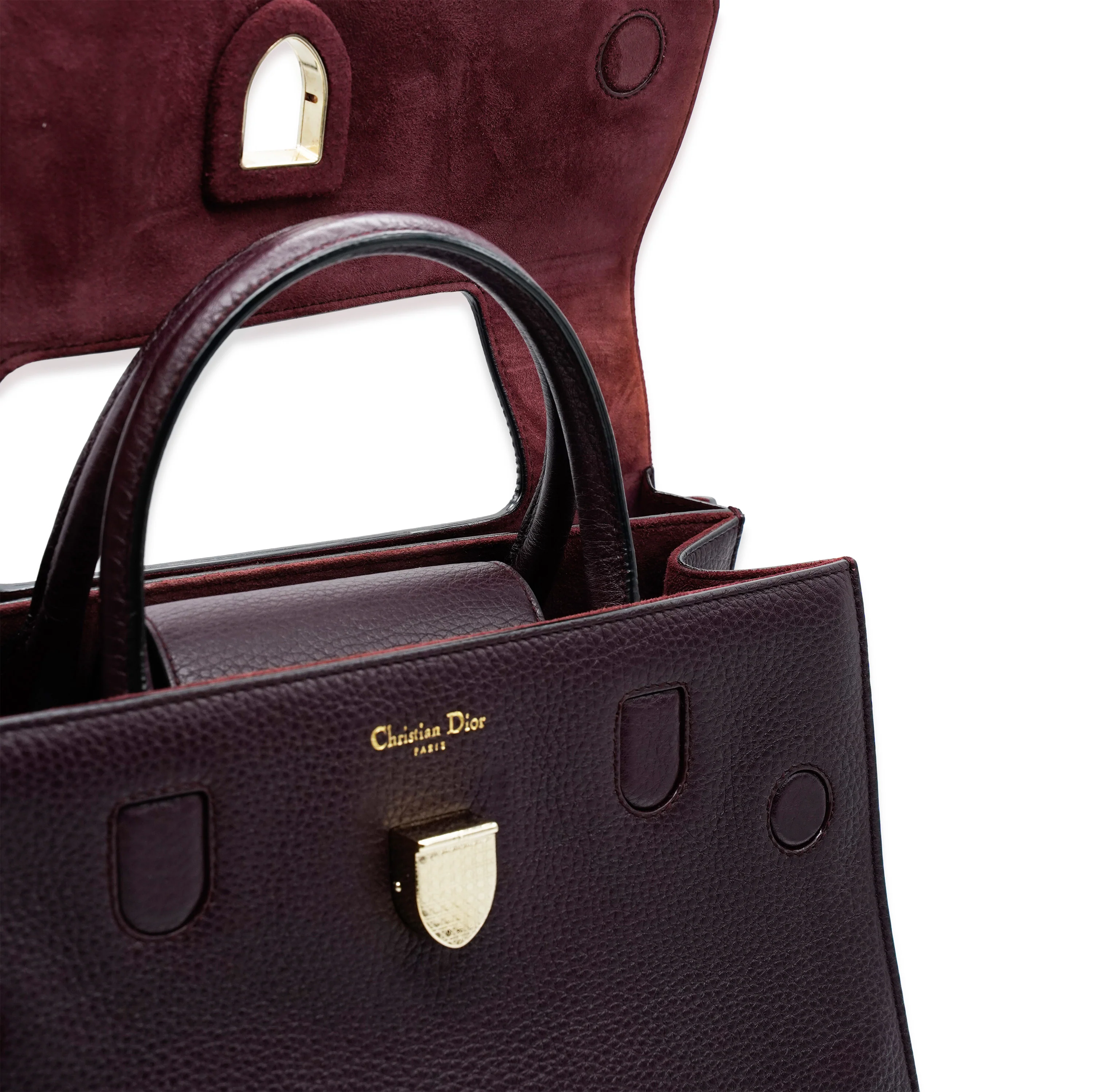 Christian Dior Burgundy Pebbled Leather Medium Diorever - Image 10