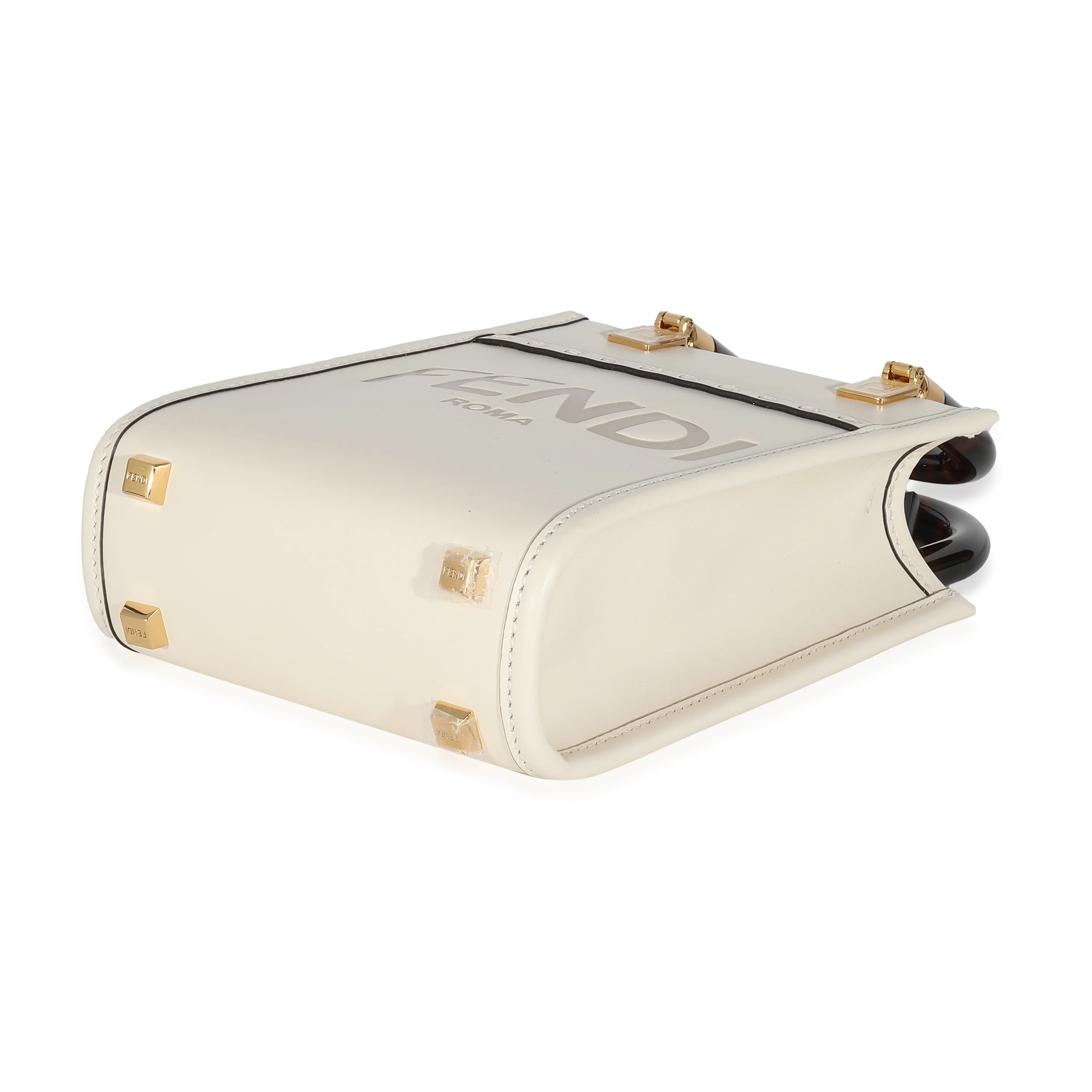 White Leather Mini Sunshine Shopper - Image 6