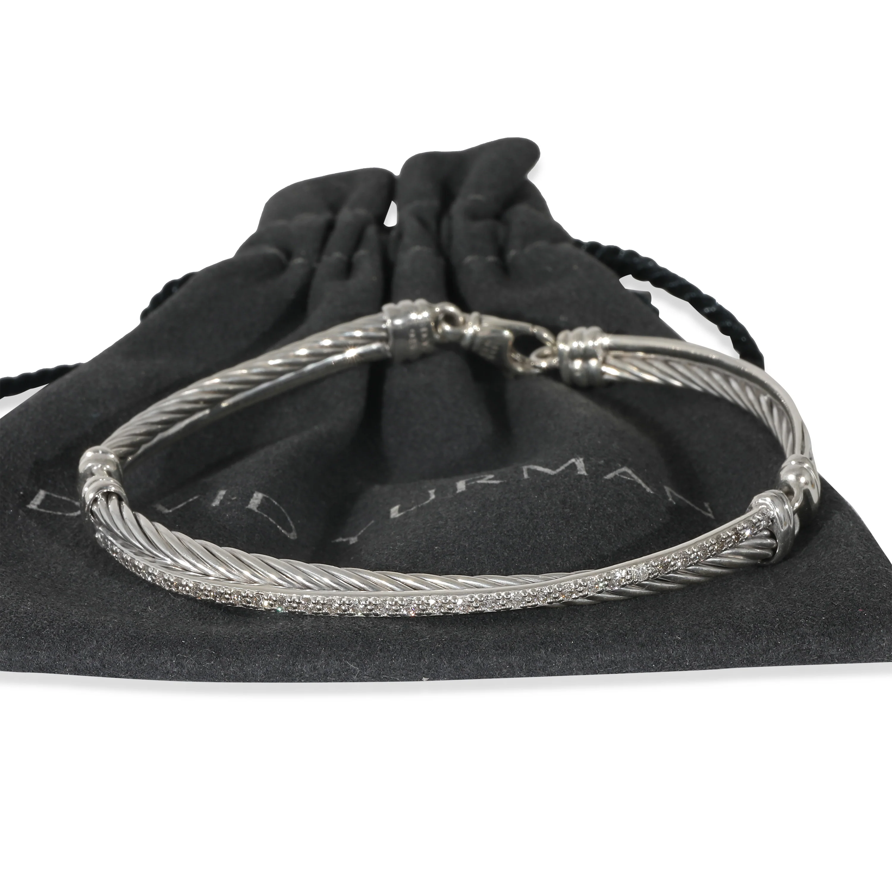 David Yurman Crossover Bracelet in Sterling Silver 0.43 CTW - Image 3