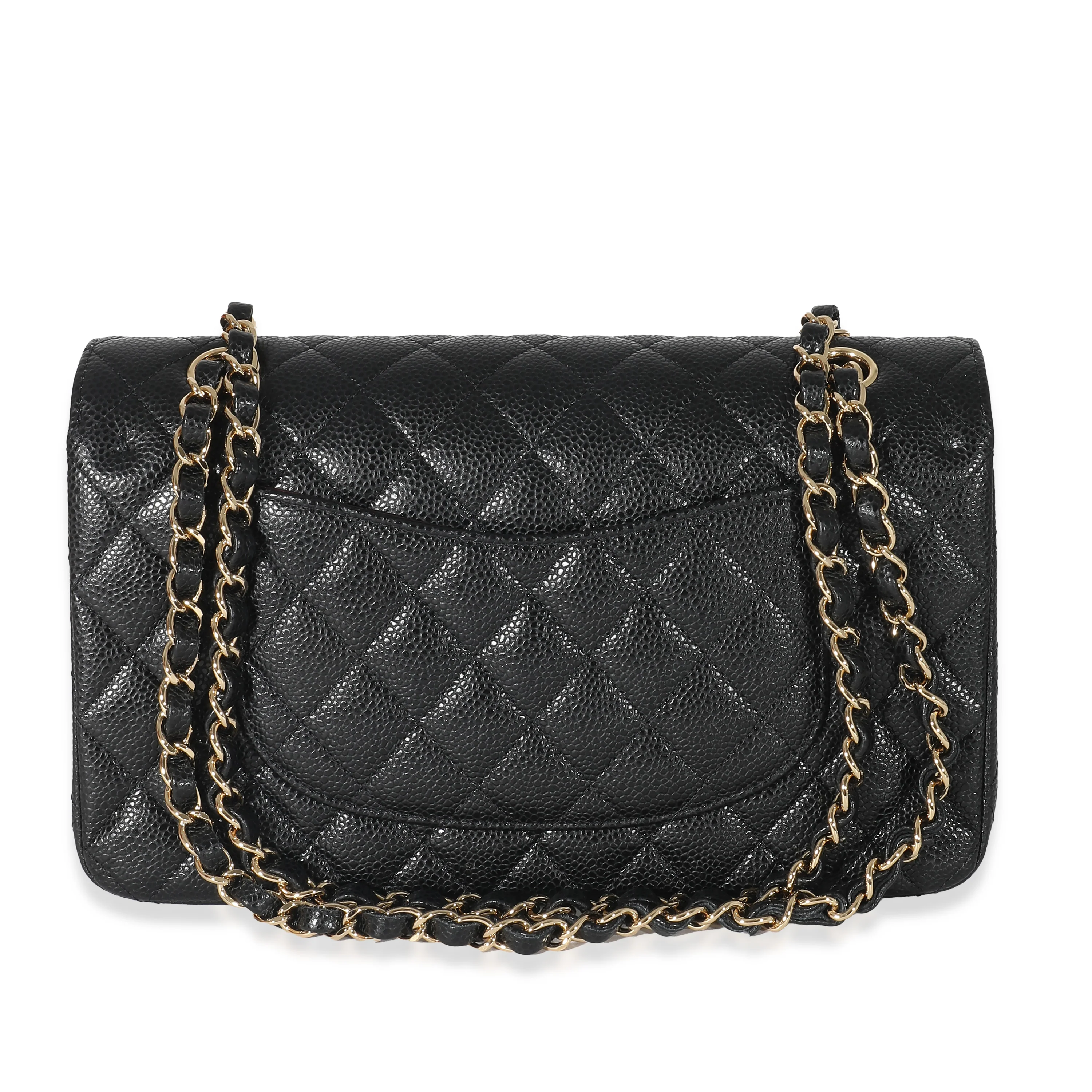 Chanel Black Quilted Caviar Medium Classic Double Flap Bag - Image 3