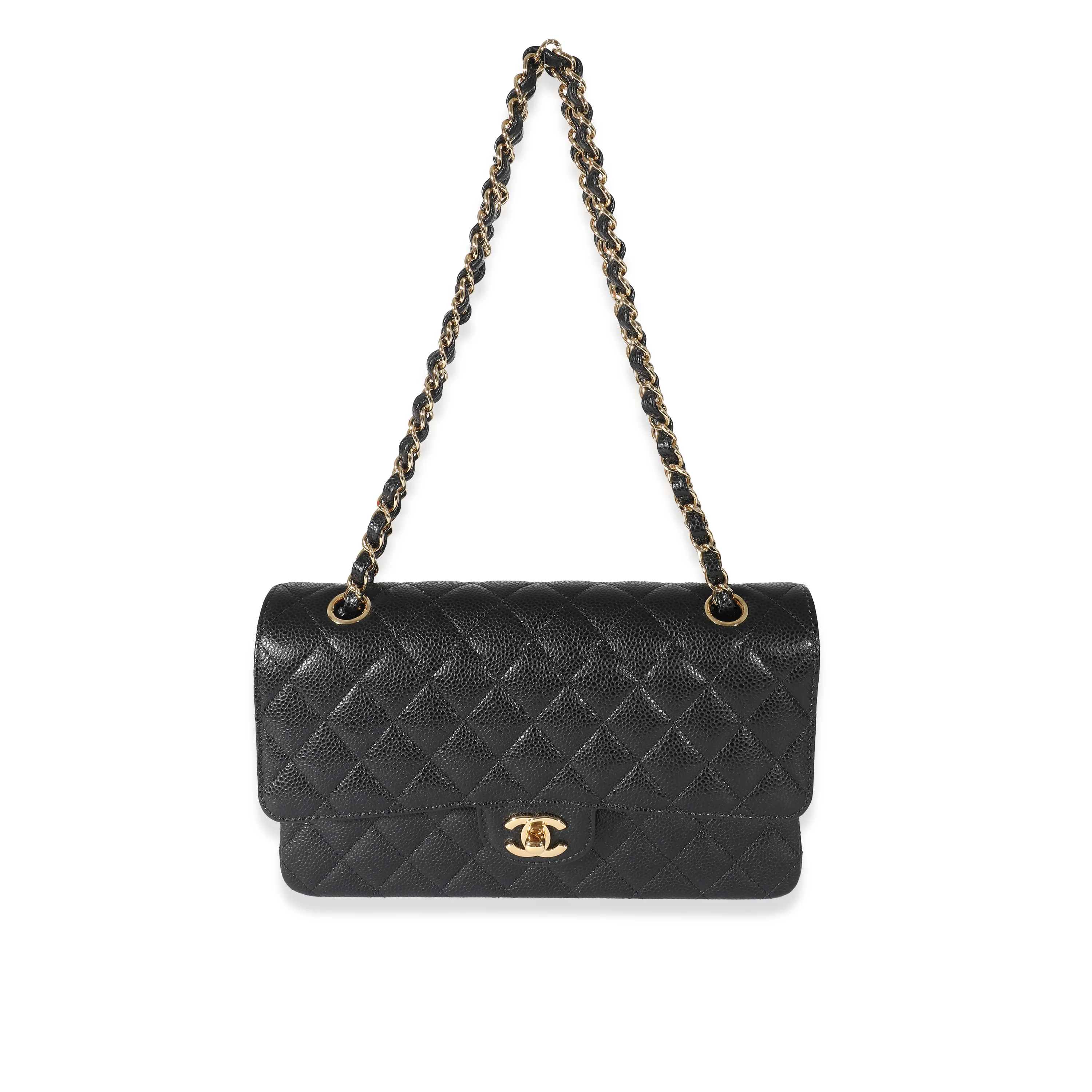 Chanel Black Quilted Caviar Medium Classic Double Flap Bag - Image 4