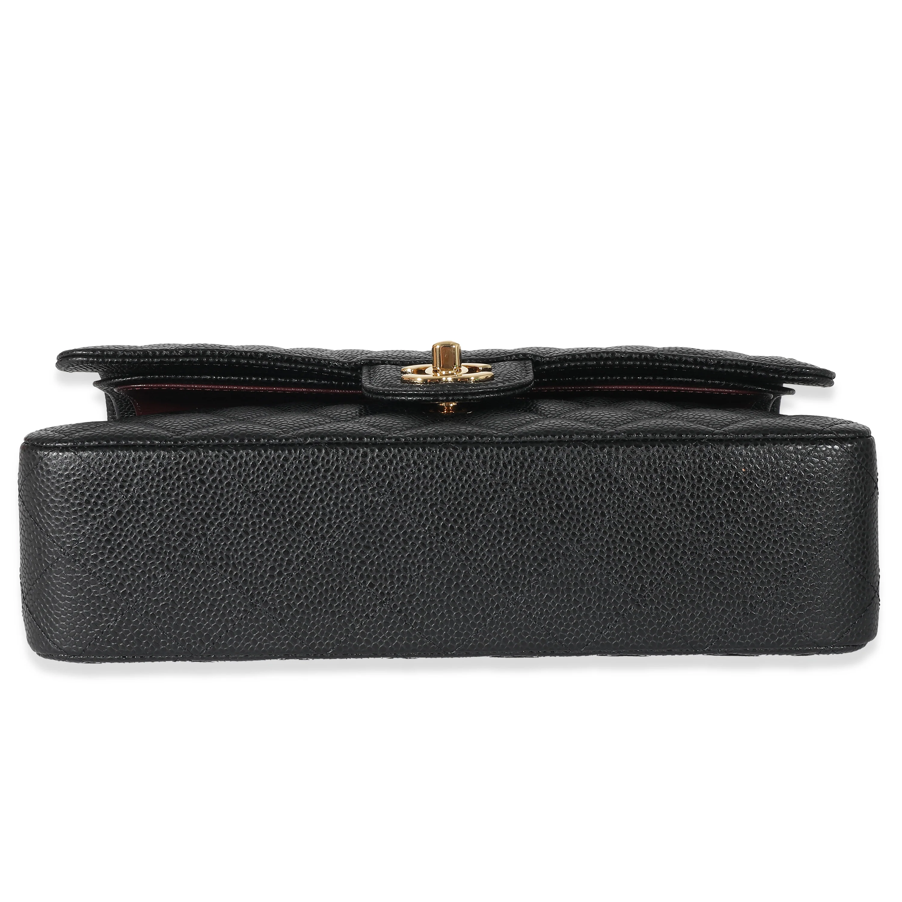 Chanel Black Quilted Caviar Medium Classic Double Flap Bag - Image 5