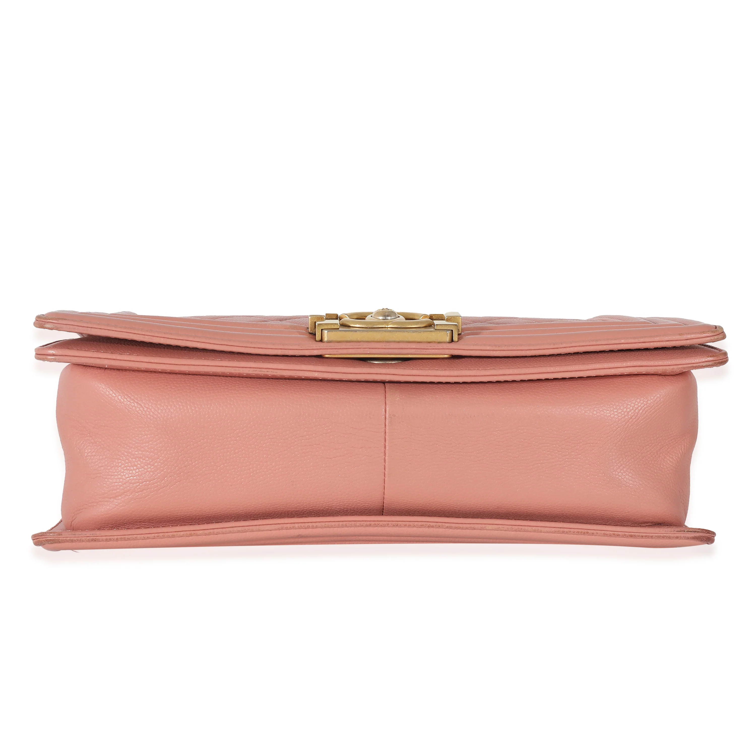 Pink Quilted Caviar Old Medium Boy Bag - Image 6