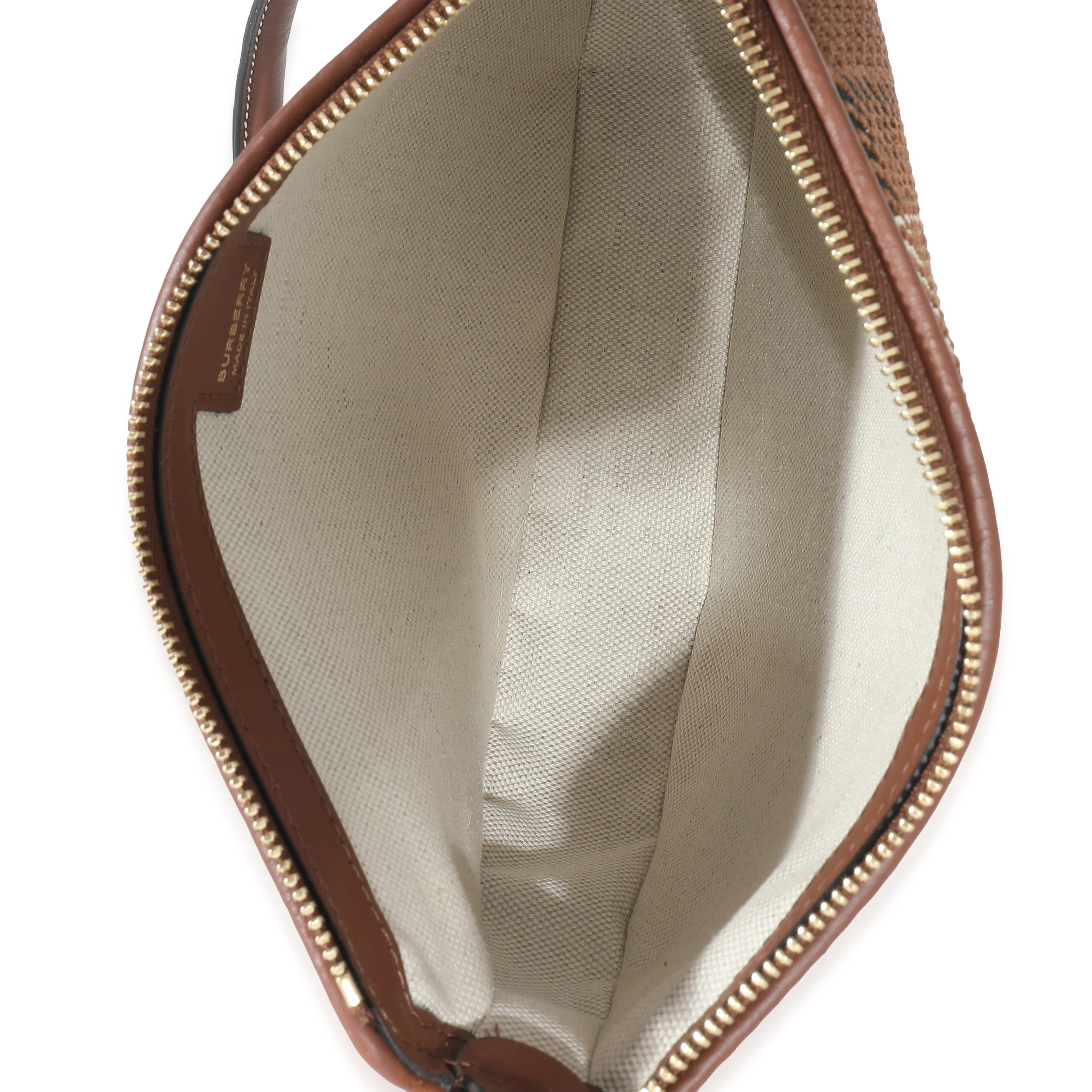 Burberry Brown Knitted Check Olympia Pouch Bag - Image 4