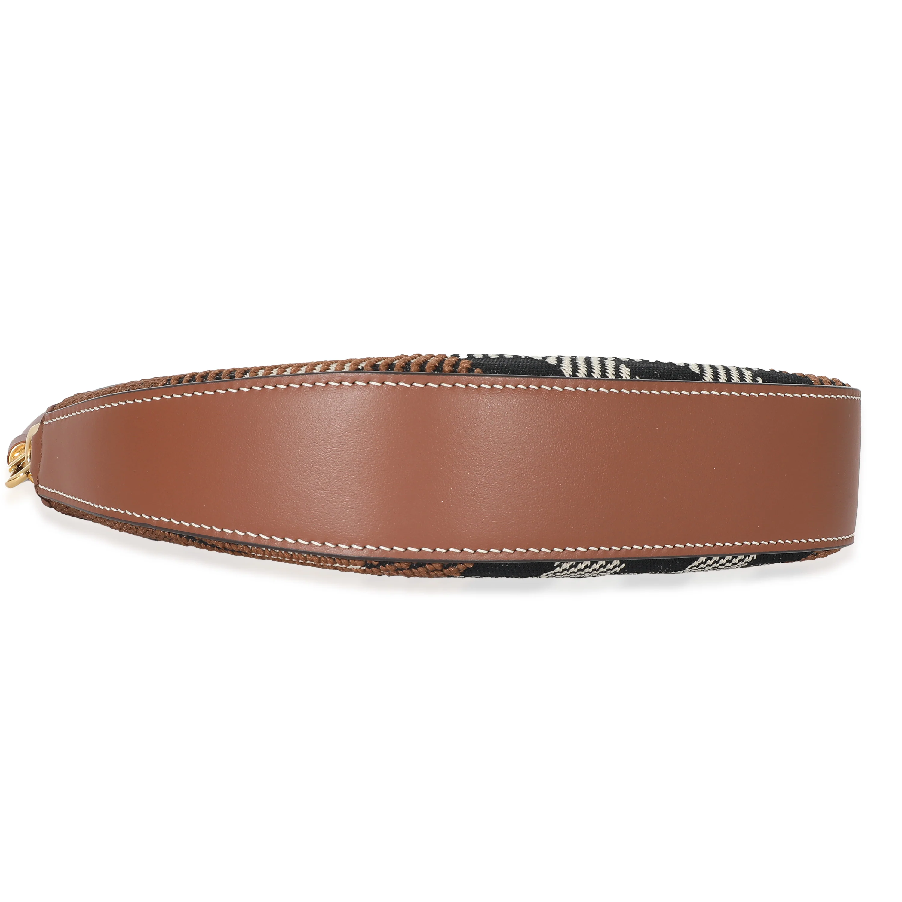 Burberry Brown Knitted Check Olympia Pouch Bag - Image 6