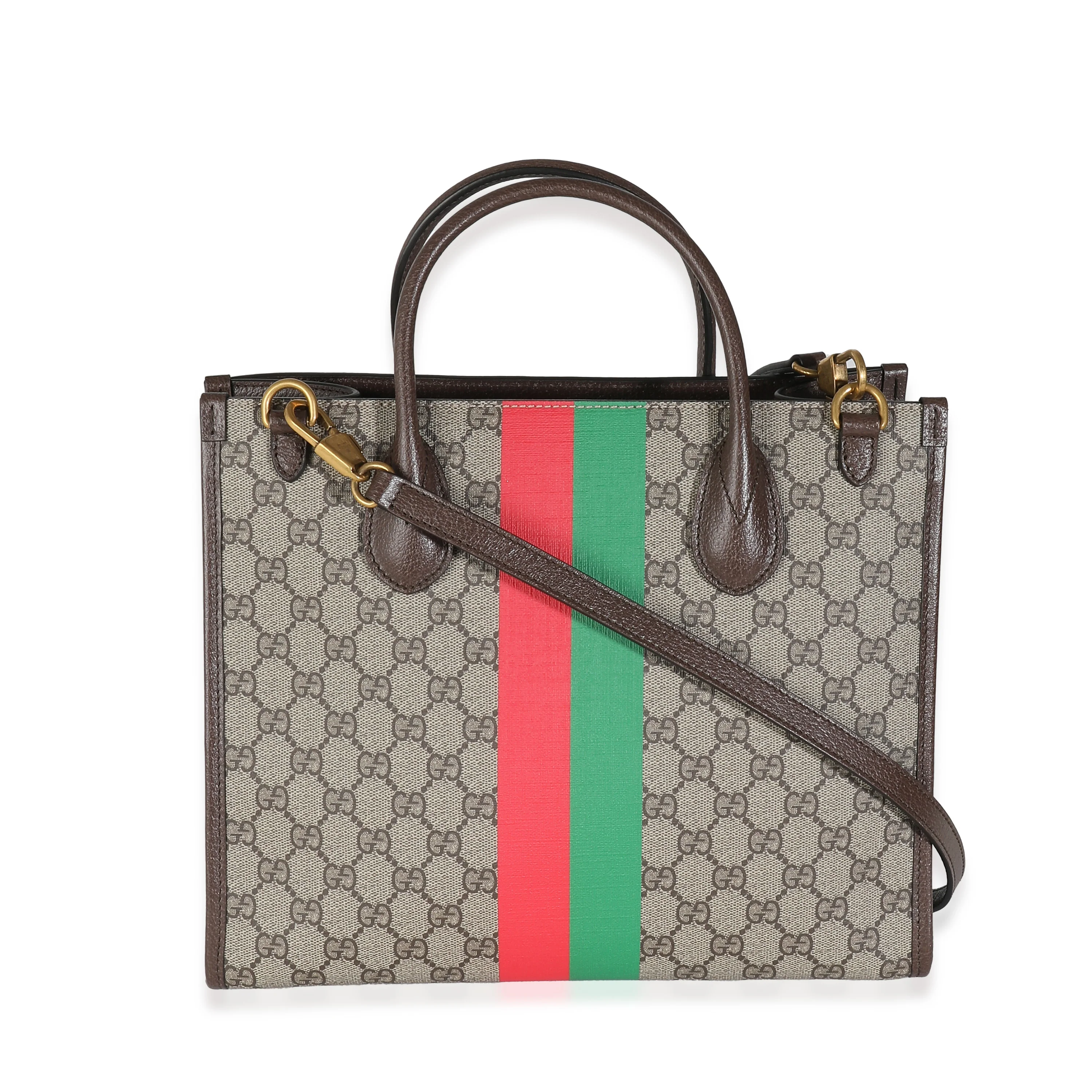 Beige GG Supreme Monogram Small Tiger Tote - Image 5