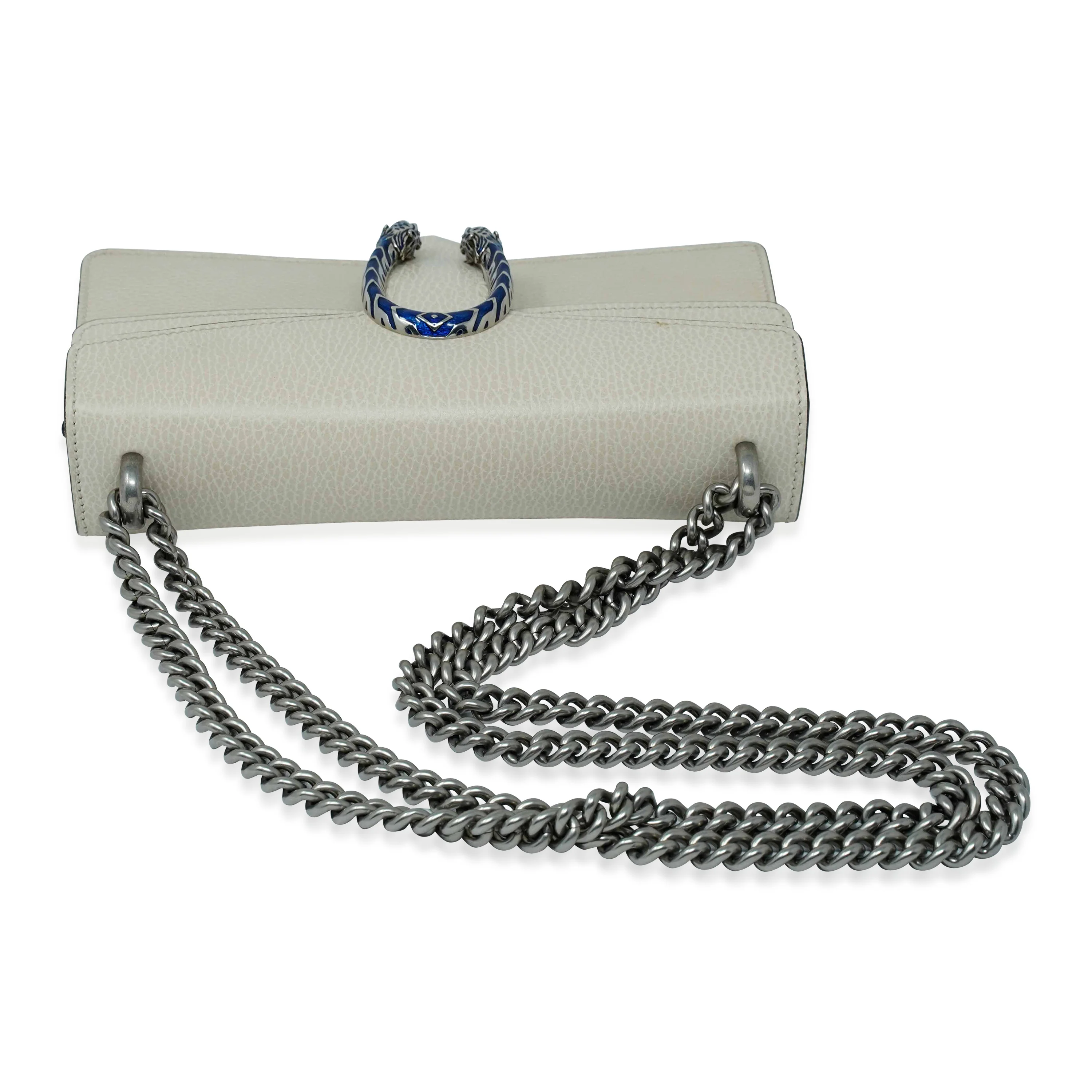White Calfskin Small Dionysus Shoulder Bag - Image 10