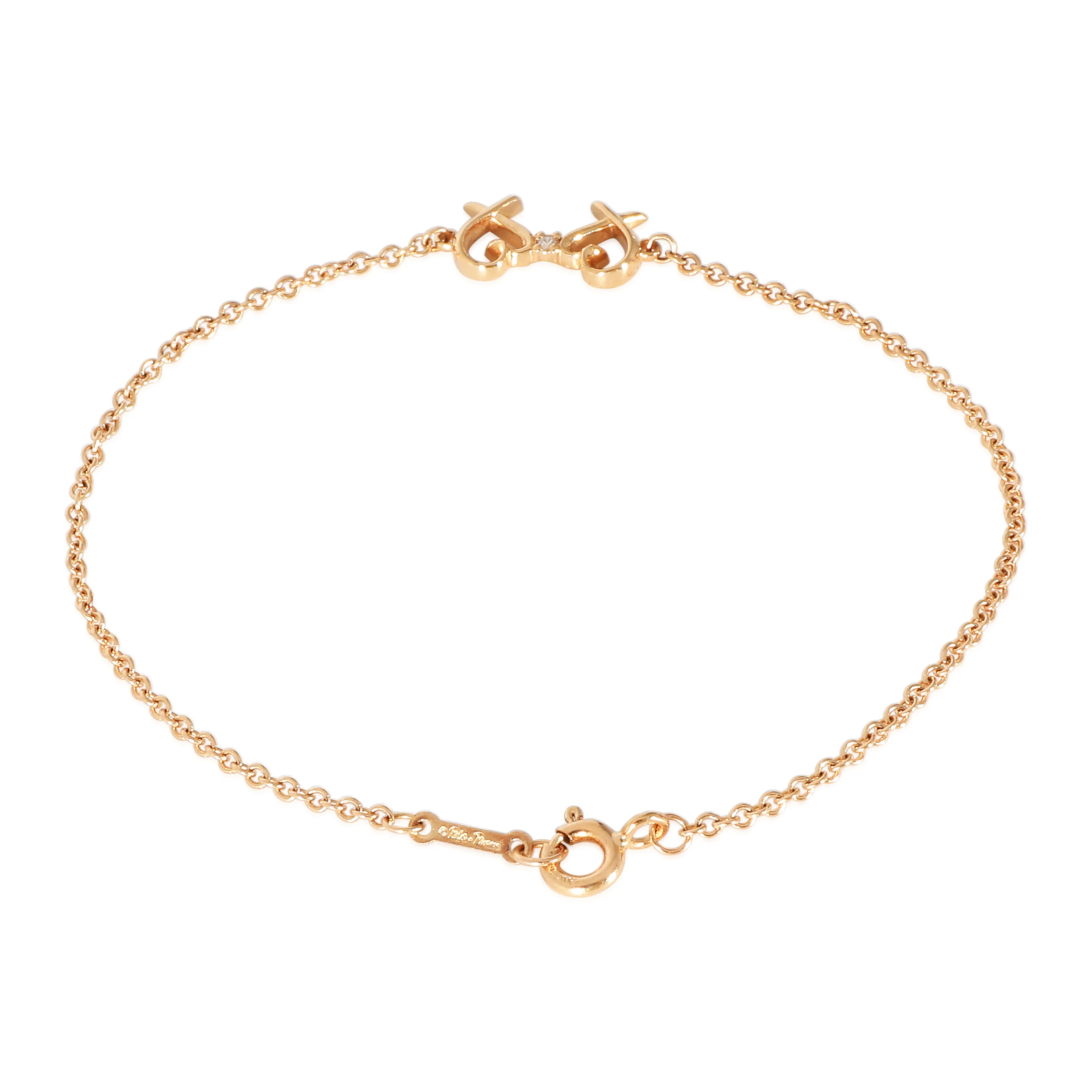 Paloma Picasso Double Loving Heart Bracelet in 18K Rose Gold 0.01 CTW - Image 2
