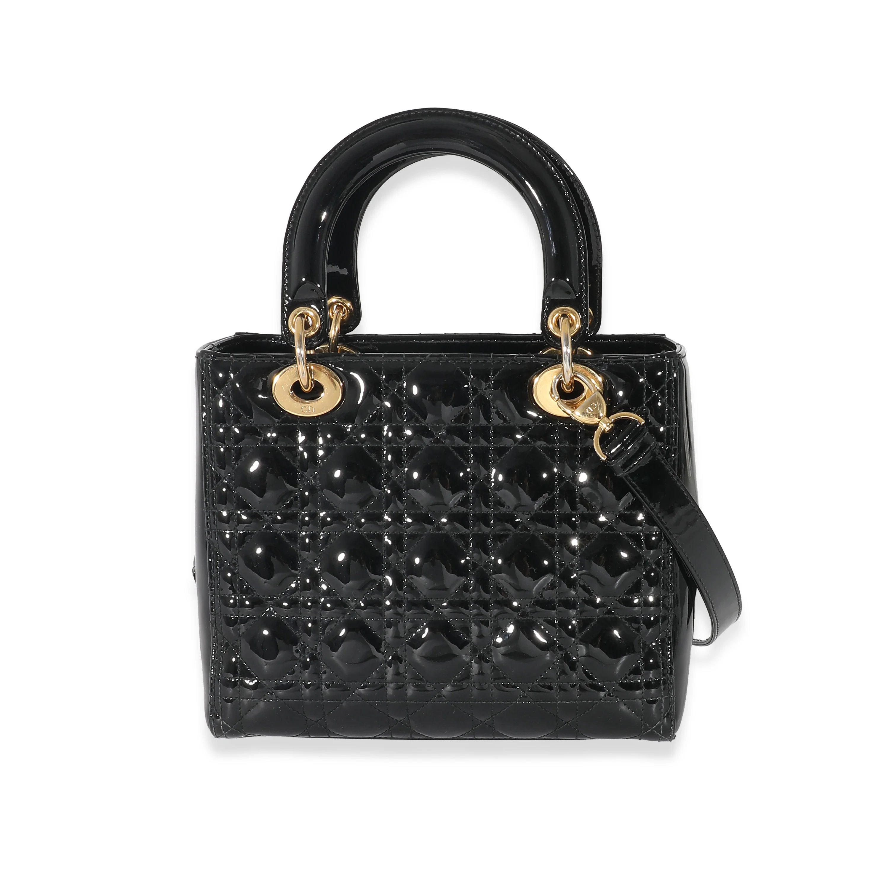 Christian Dior Black Patent Medium Lady Dior - Image 3